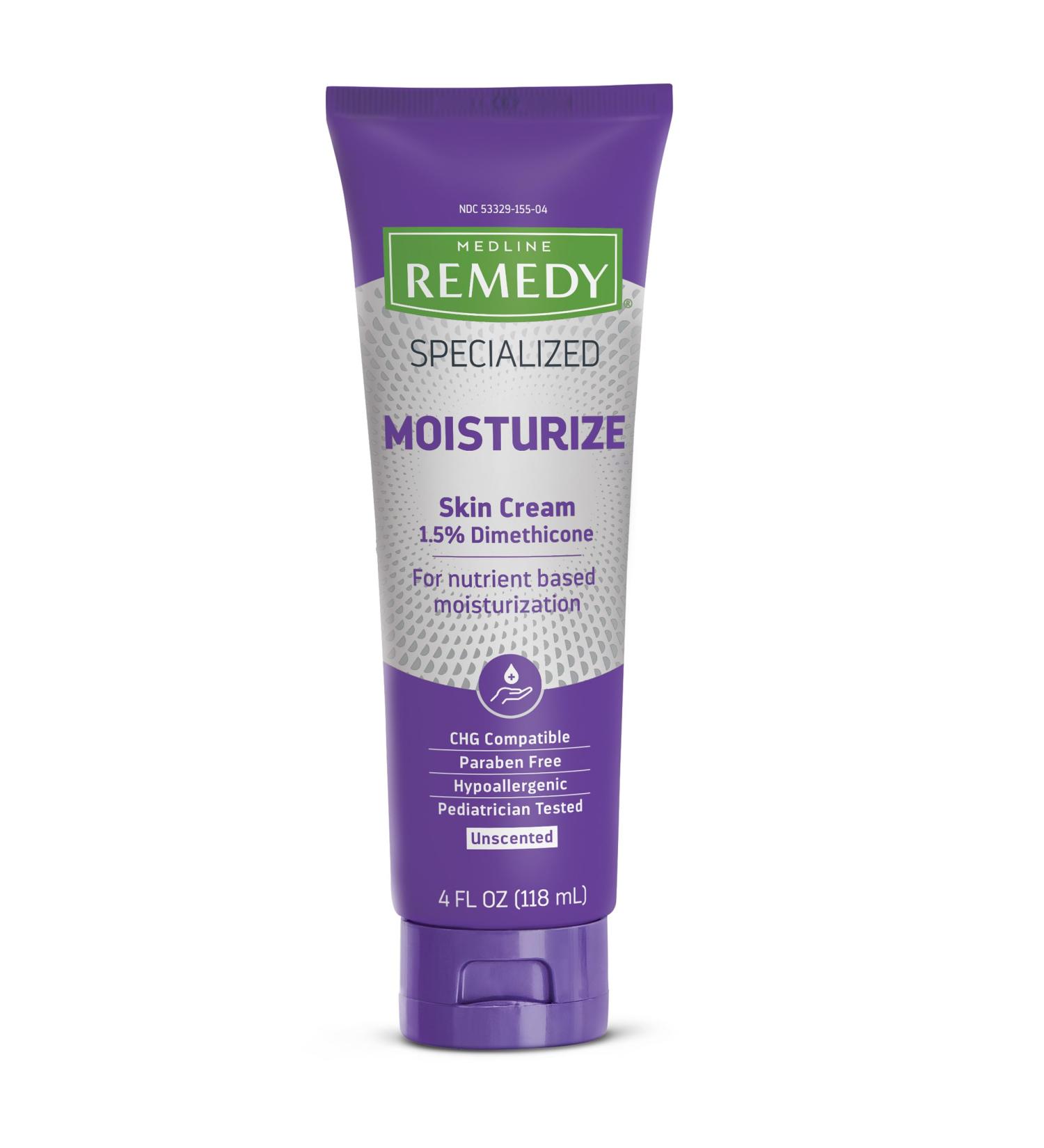 Medline Remedy Specialized Skin Cream Unscented (4 fl oz) 1.5% Dimethicone Nourishing Moisturizer for Dry Skin Paraben-free and Hypoallergenic Body Cream Daily Lotion for Dry and Sensitive Skin - Buy Online on GoSupps.com