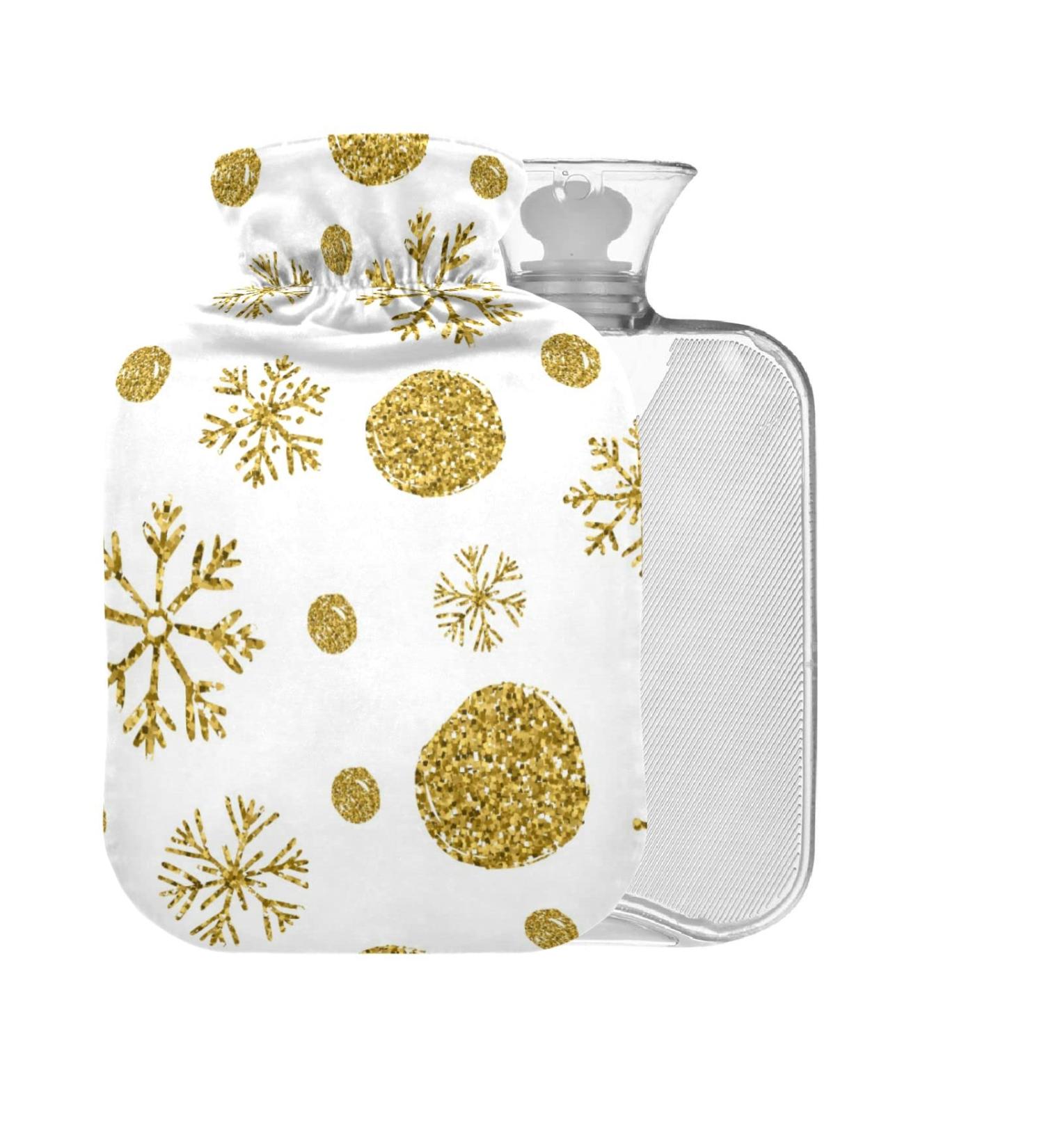 Golden Ornaments 1L Hot Water Bottle with Cover - BPA-Free Pain Relief & Therapy for Back Pain | Ideal for Hot & Cold Use - Buy Online on GoSupps.com