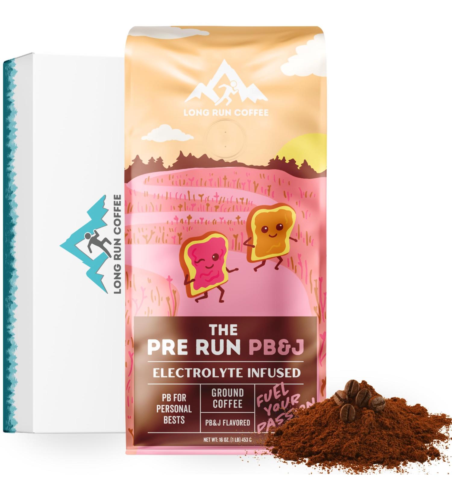 Long Run Coffee Hydrating Coffee with Electrolytes All Natural Energy + Hydration + Recovery for Athletes Stomach Friendly Electrolyte Coffee for Runners (1 lb Peanut Butter & Jelly) PB&J 16 Ounce (Pack of 1) - Buy Online on GoSupps.com
