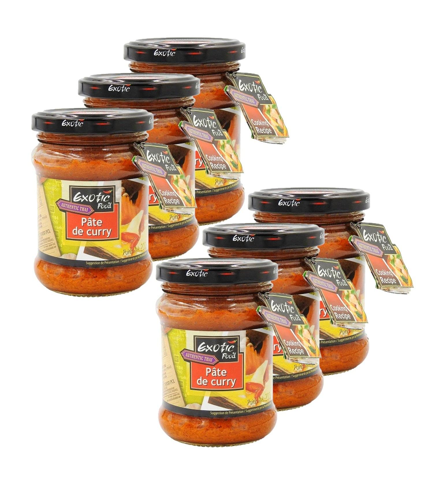 Exotic Food Pack of 6 Yellow Curry Paste - 200 g Pot