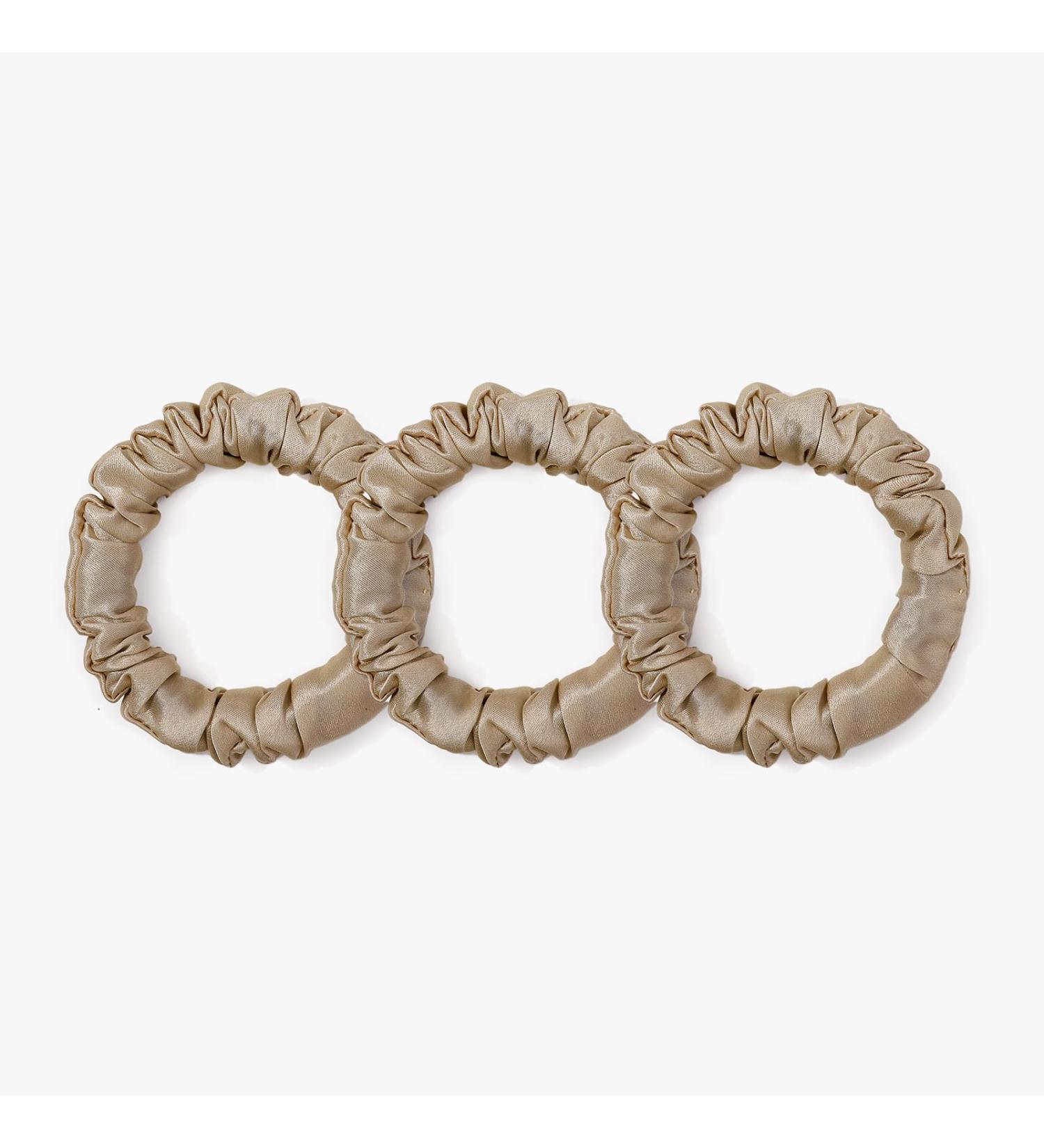 Lilysilk 100% Silk Hair Tie for Women Ponytail Holder Hair Bands Multi-way Packs (3 Thin Coffee Rings) - Buy Online on GoSupps.com
