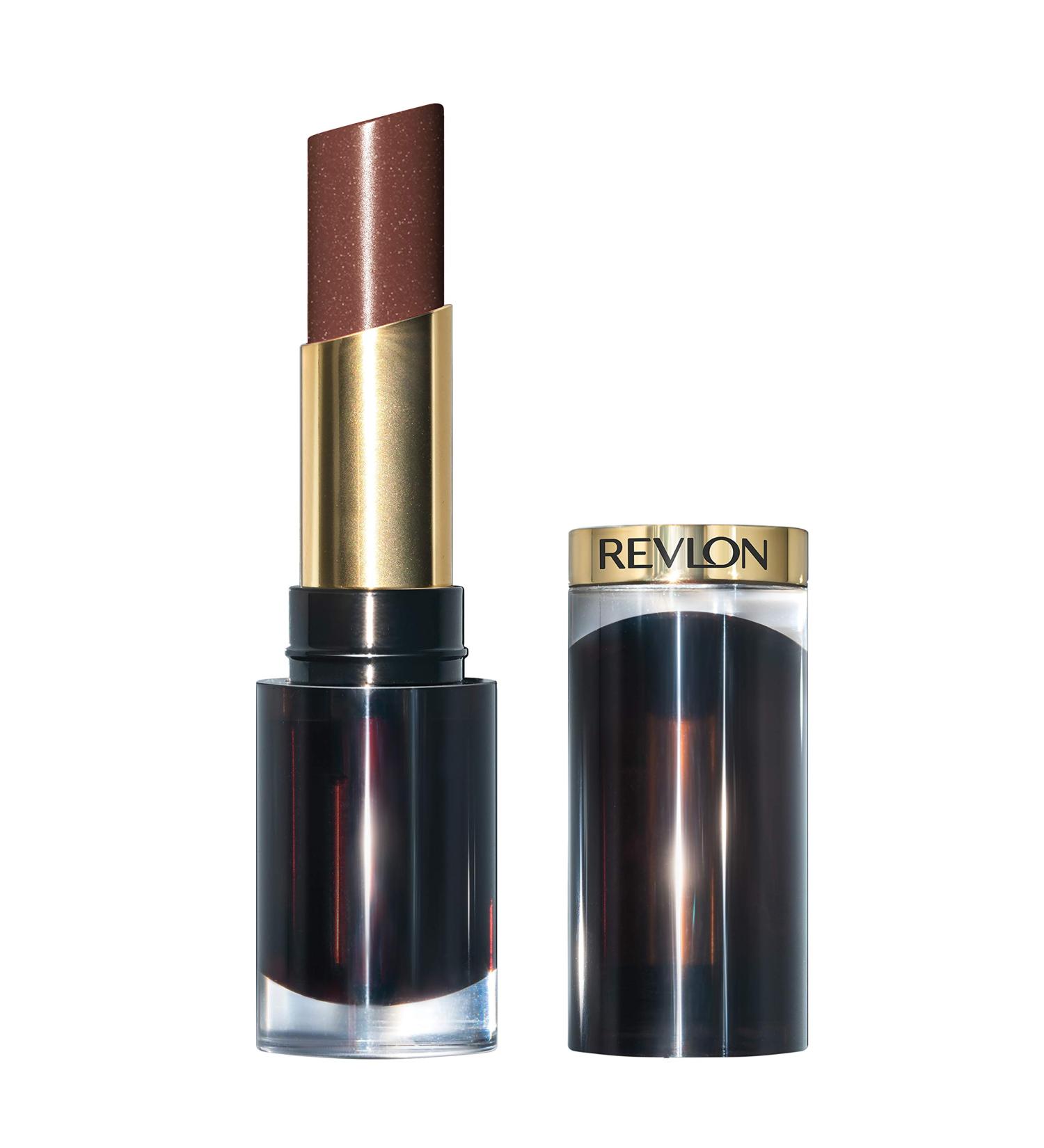 REVLON Super Lustrous Glass Shine Lipstick in Toasting Glass - Moisturizing Lip Color with Aloe, Hyaluronic Acid, Rose Quartz - 0.15 oz - Buy Online on GoSupps.com