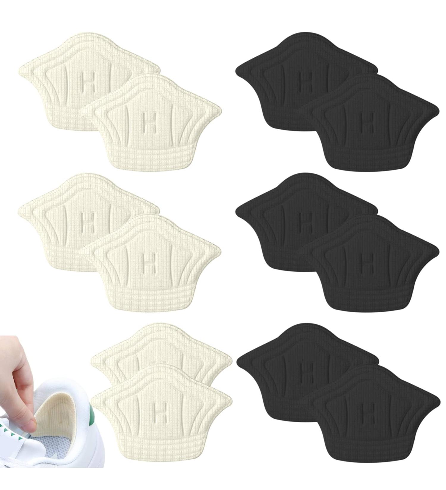 Vegcoo Heel Cushions: 6 Pairs Self-Adhesive Sponge Inserts for Too Big Shoes Ultimate Protection for Sneakers & More (Black & White) - Buy Online on GoSupps.com