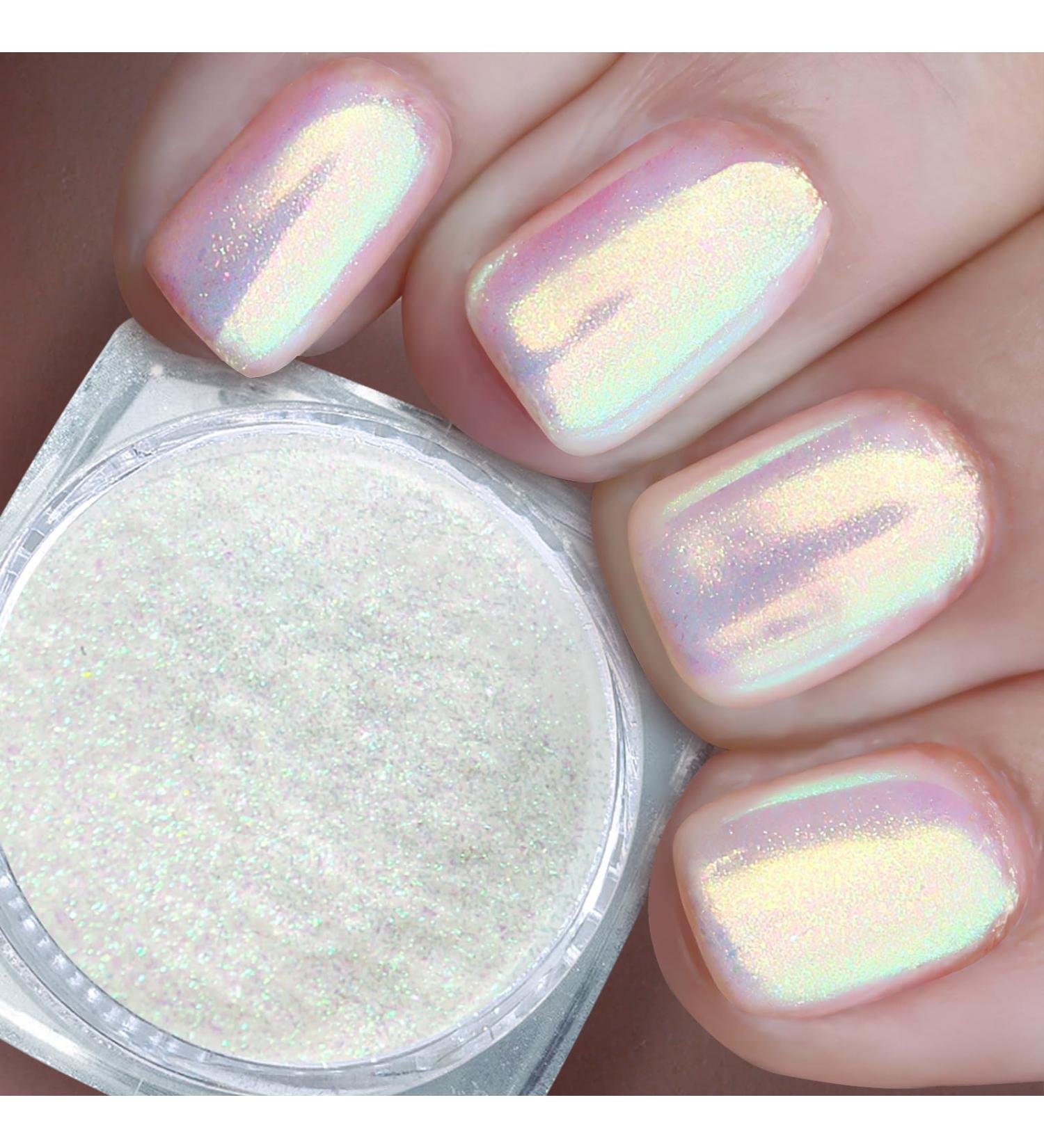 Mermaid Chrome Nail Powder - Iridescent Aurora Pink Pigment for Chameleon Nails | Shimmering Rainbow Effect Chrome Powder - Buy Online on GoSupps.com
