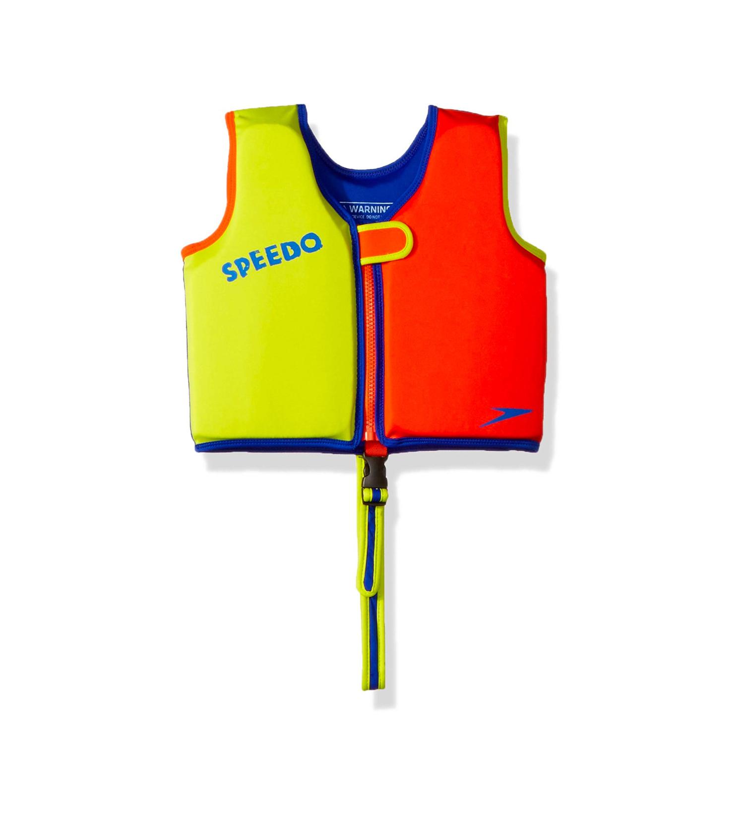 Speedo Unisex Child Swim Flotation Life Vest UPF 50 - Large Lime/Orange - Buy Online on GoSupps.com