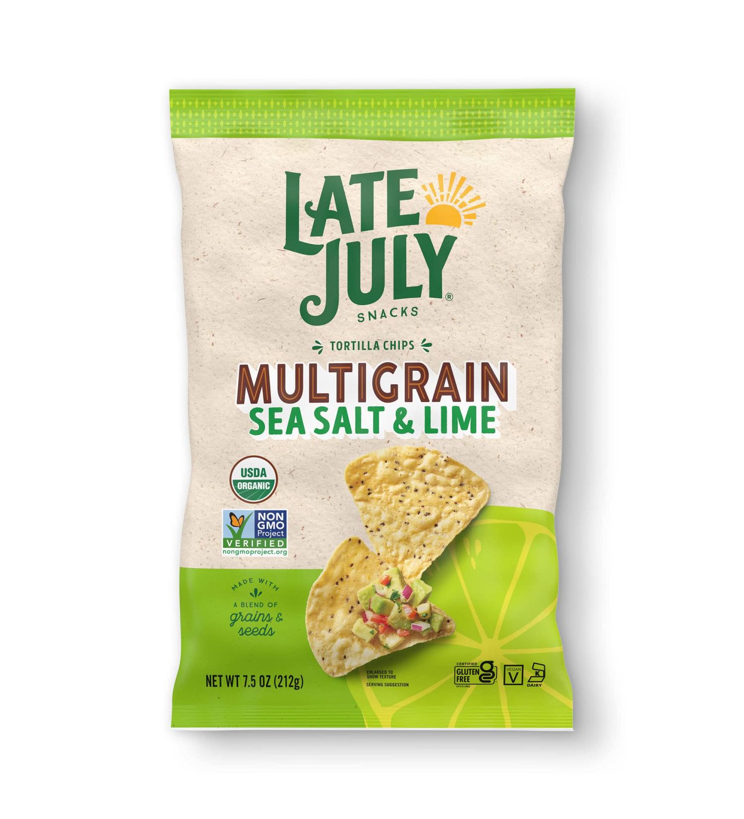 Late July Organic Multigrain Sea Salt & Lime Tortilla Chips - 7.5 oz Bag - Buy Online on GoSupps.com