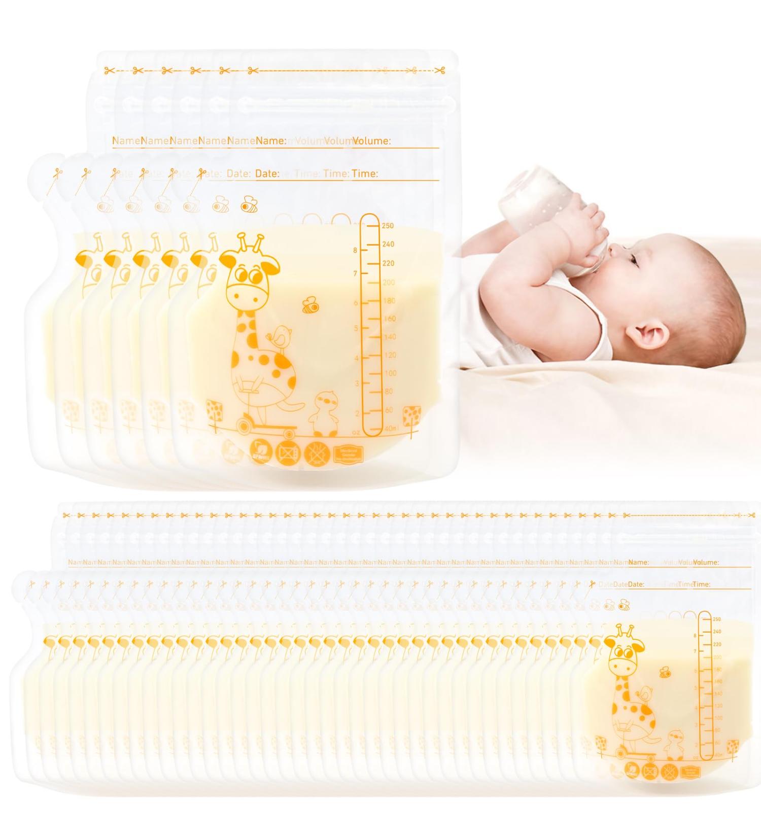 BPA-Free Breast Milk Storage Bags - 45 Pre-Sterilized 250ml Freezing Bags with Double Zipper | International Shipping Available - Buy Online on GoSupps.com