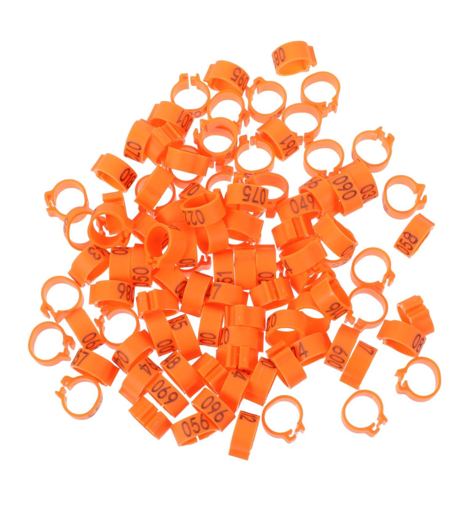 VILLFUL 100 Pcs Pigeon Anklet Numbered Pigeon Deterrent Sound Clips Drumstick Chicken Foot Ring Plastic 1.3X1.3CM Orange - Buy Online on GoSupps.com
