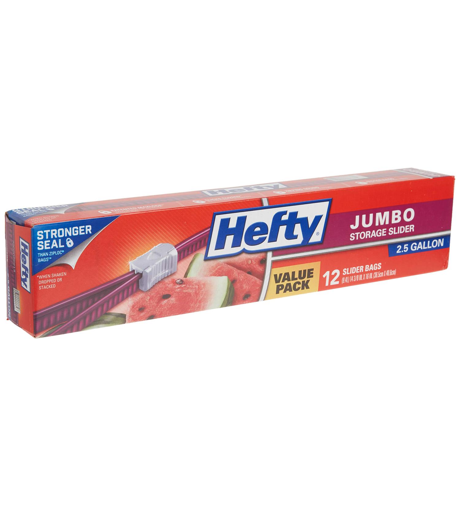 Hefty Slider Jumbo Storage Bags 2.5 Gallon Size - 12 Count - Buy Online on GoSupps.com