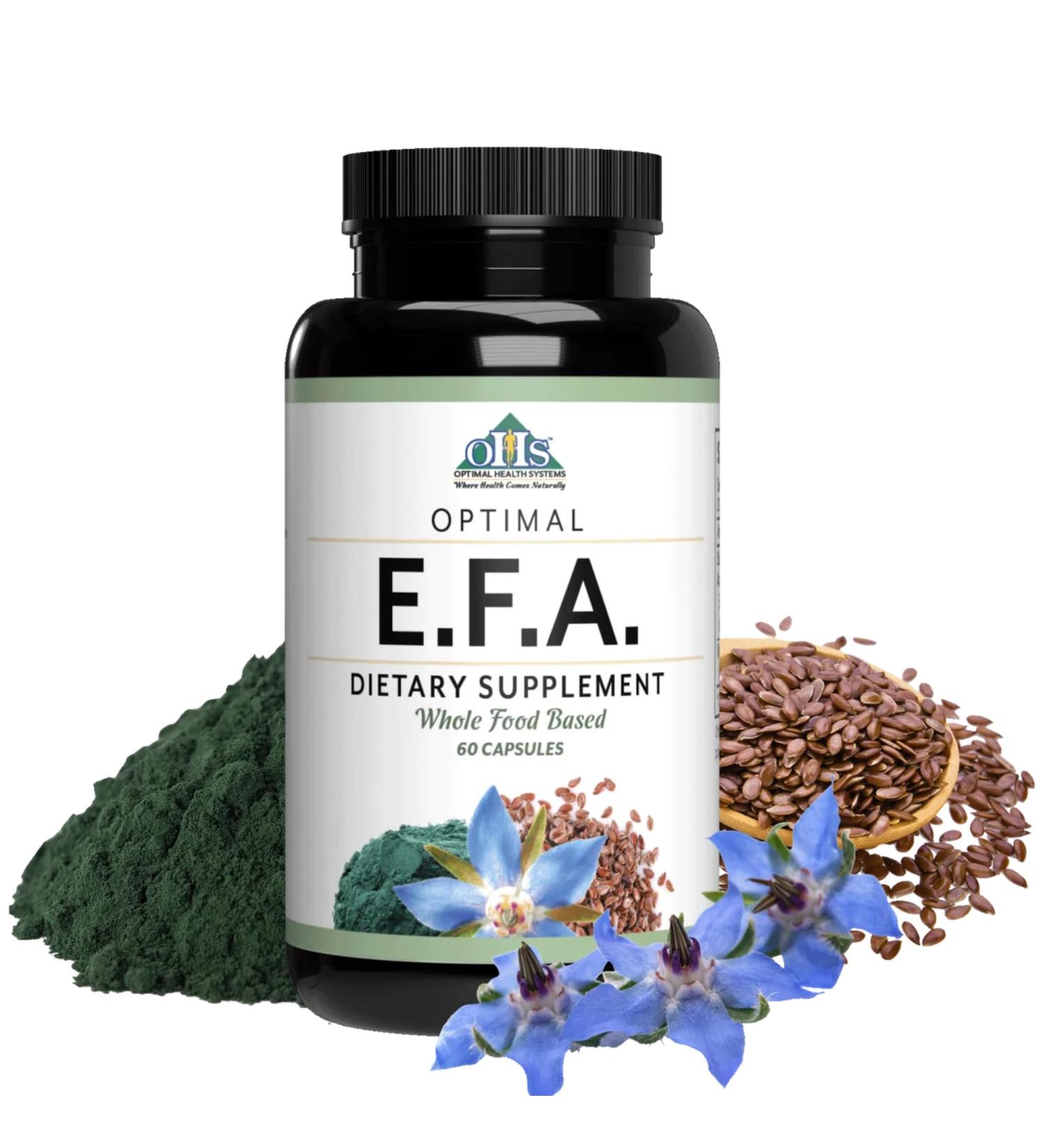 Optimal Health Systems EFA | 1 000 mg from Borage Flaxseed and Algae Oil | Safer Plant-Based Blend | Essential Fatty Acid Supplement | 60 Capsules - Buy Online on GoSupps.com