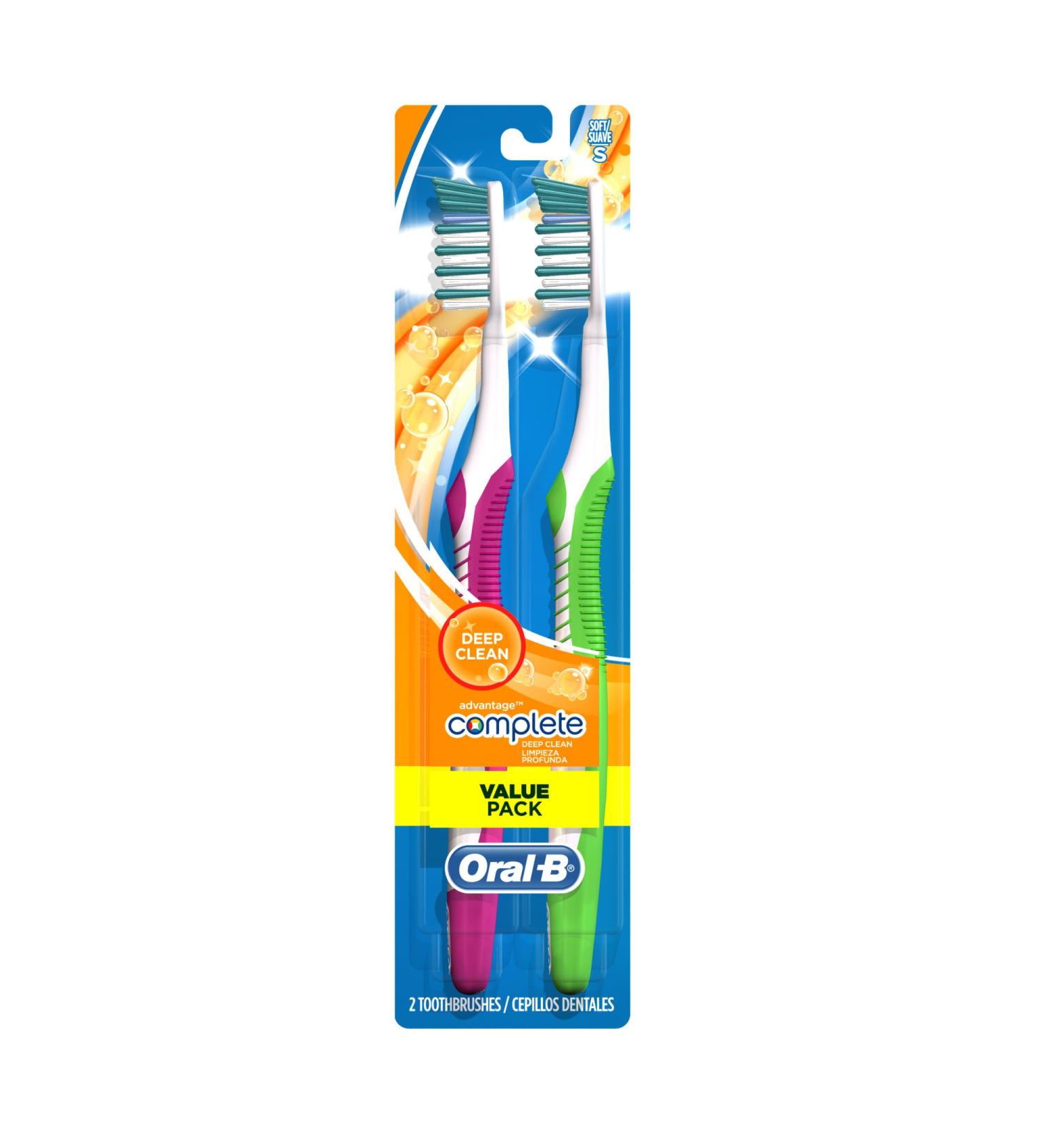 Oral-B Advantage Plus Value Pack! Toothbrush Soft Regular Head (2-Pack) 40 Soft/Regular