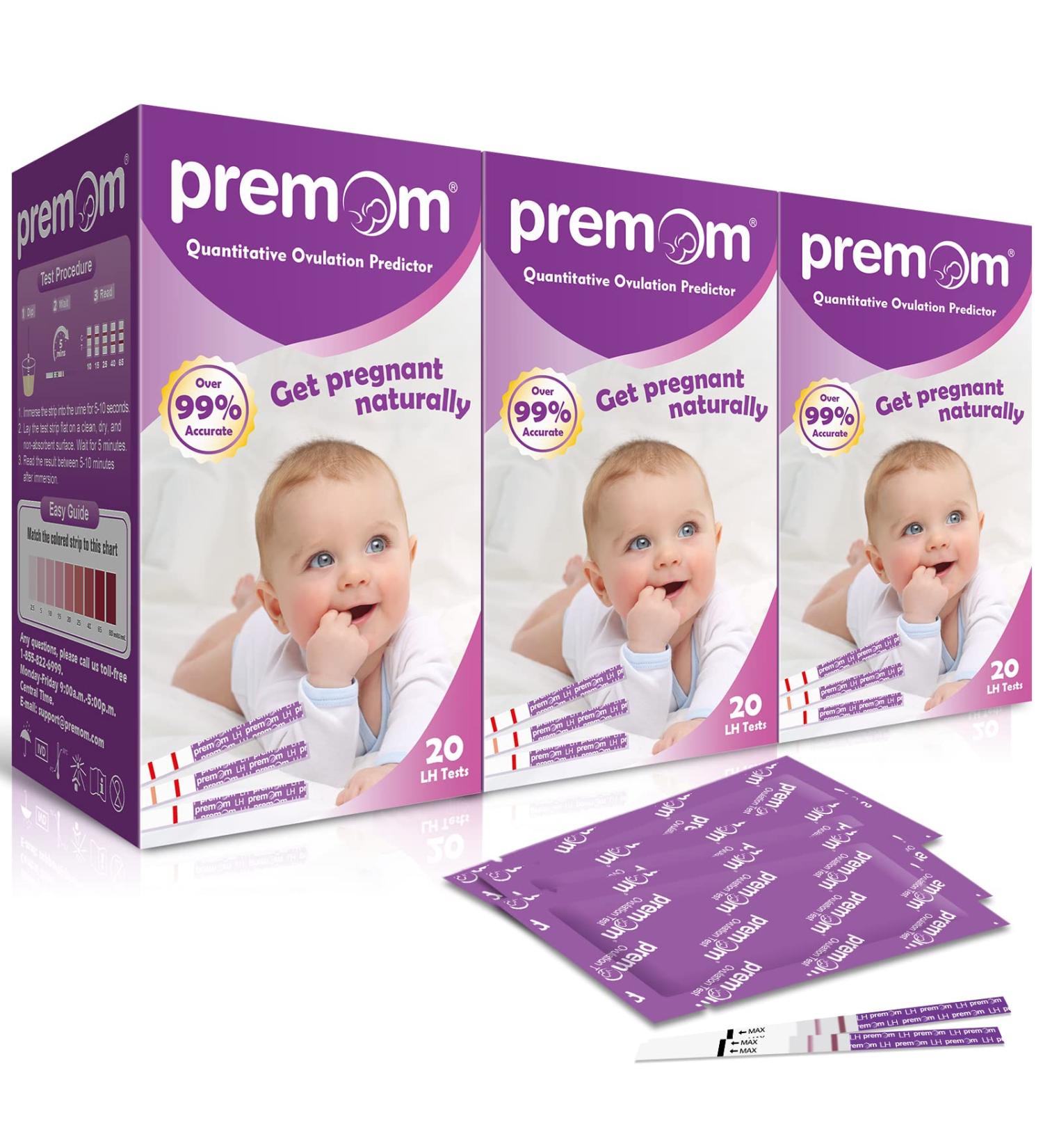 Premom Quantitative Ovulation Test Strips 60 Pack - Numerical Ovulation Reader Included - Buy Online on GoSupps.com