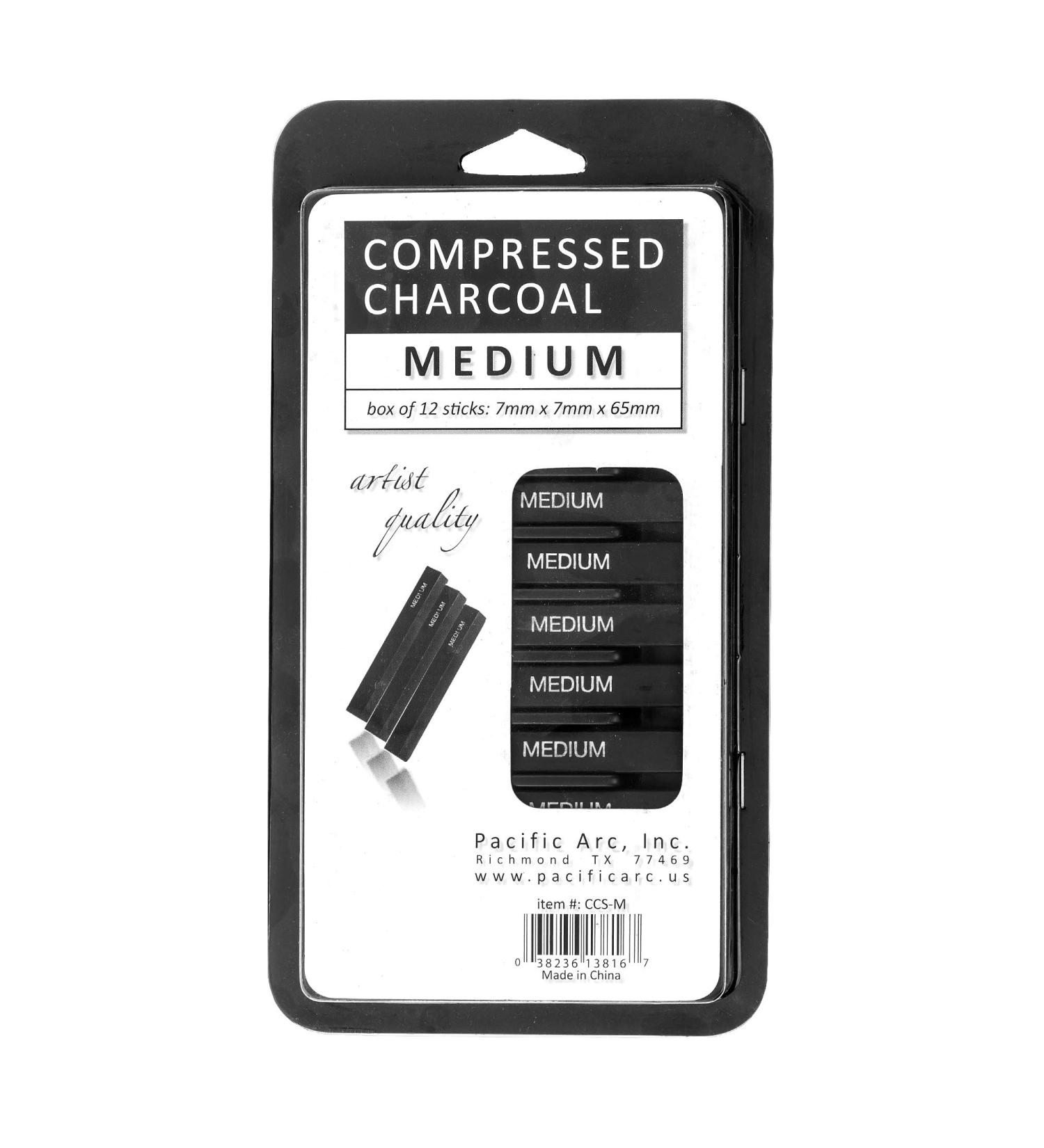 Pacific Arc Compressed Charcoal Sticks Medium 12 Pack - Drawing, Sketching, Shading - Buy Online on GoSupps.com