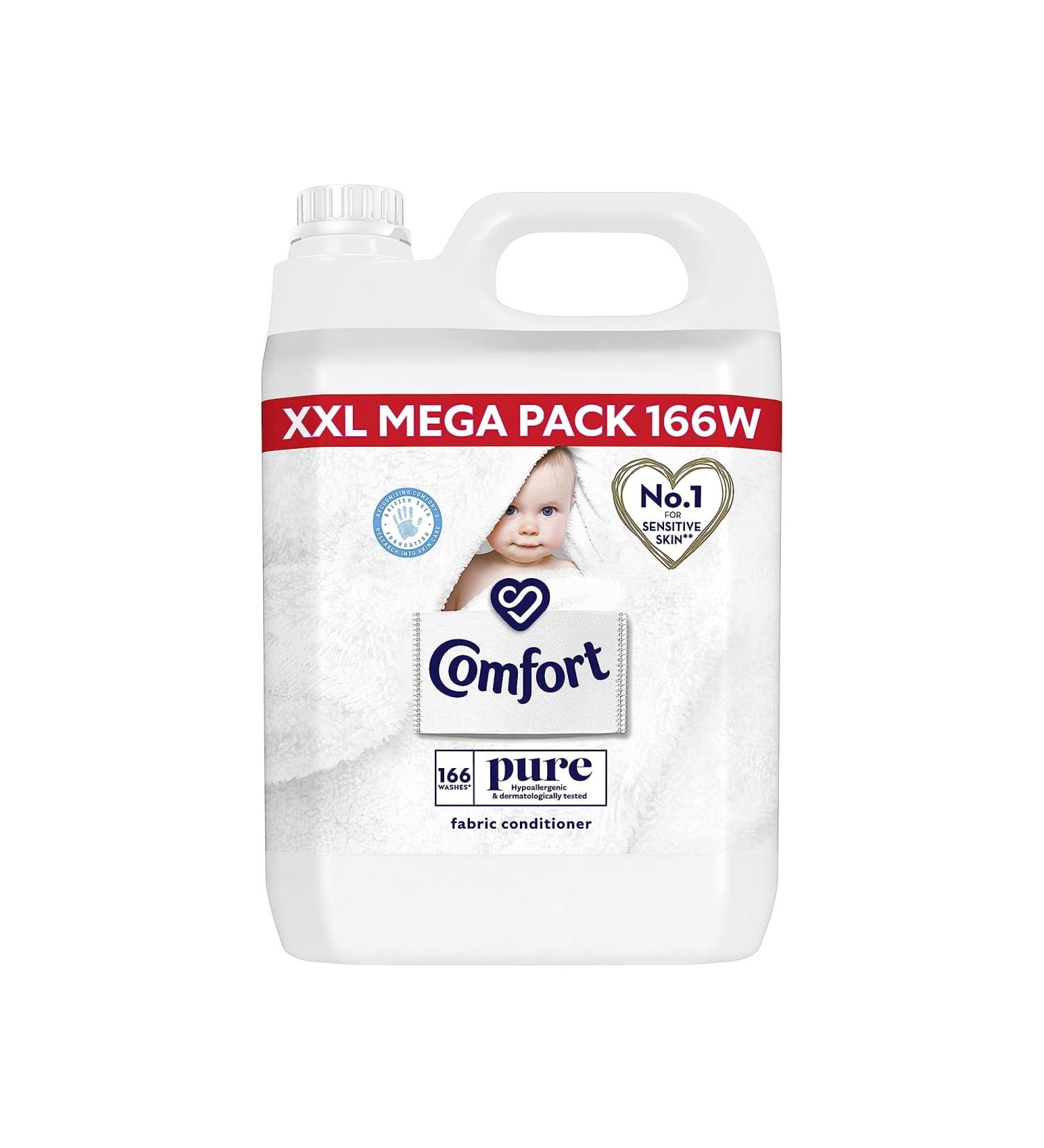 Comfort Pure Fabric Conditioner Odour Protection Fabric Softener Stay Fresh Technology Household Supplies Laundry Conditioner(XXL Pack 166 Washes 5L Clothes Freshener by Direct Mart) - Buy Online on GoSupps.com