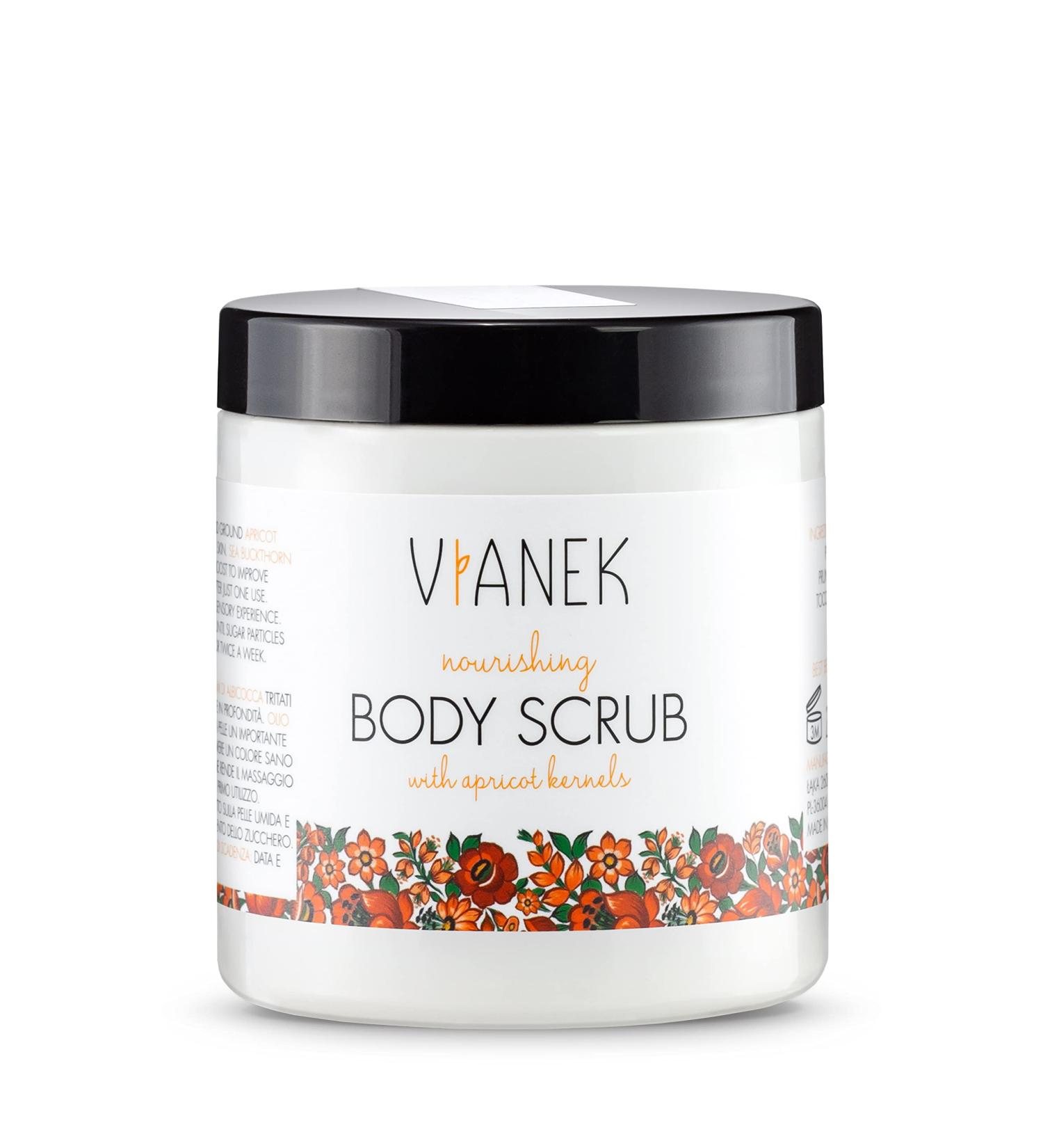 Vianek Nourishing & Smoothing Body Peeling - Vegan Natural Cosmetics for Back Acne Impure Skin & Ingrown Hair - 265g Apricot - Buy Online on GoSupps.com