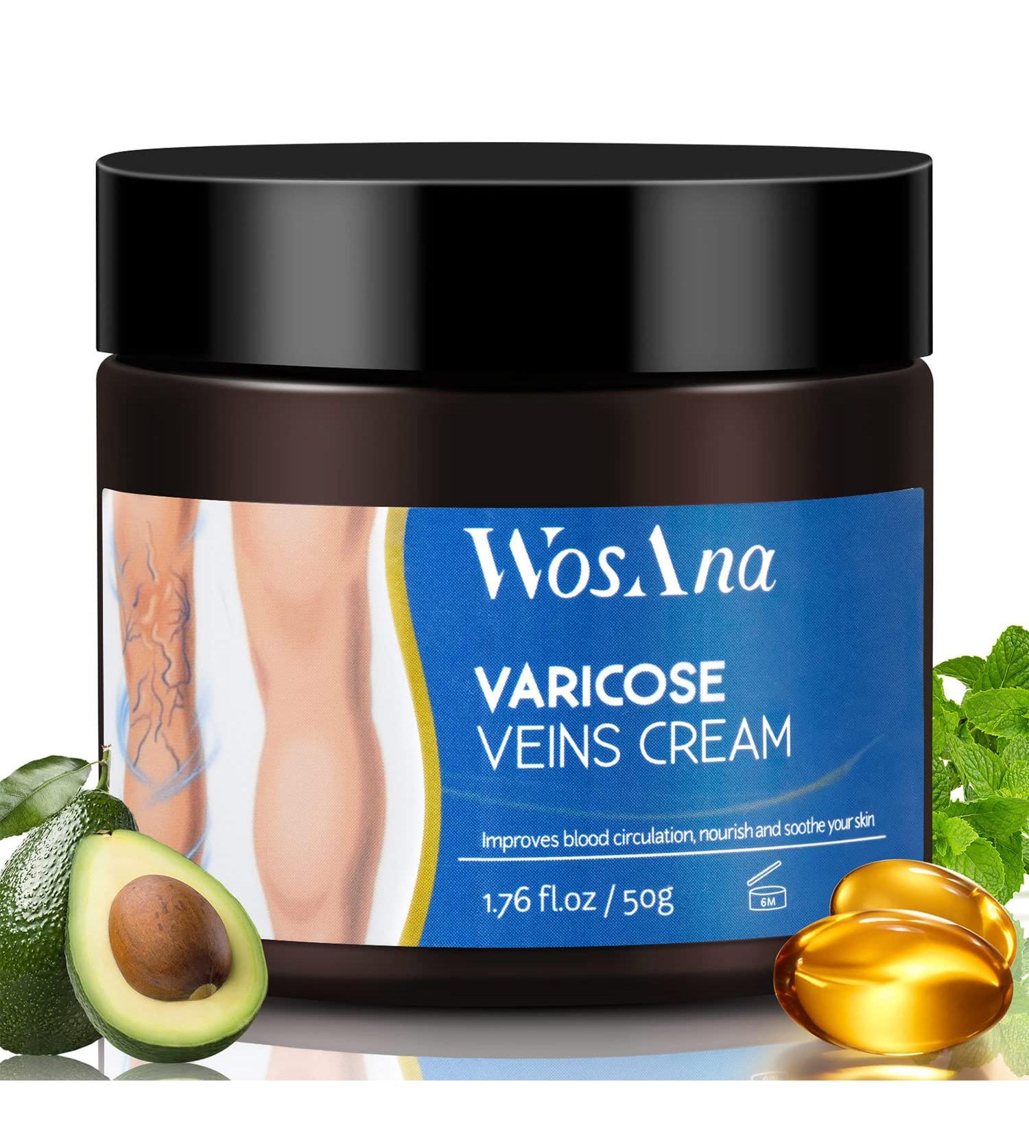 WosAna Varicose Vein Cream - Natural Spider Veins Treatment for Improved Leg Appearance and Circulation - Buy Online on GoSupps.com