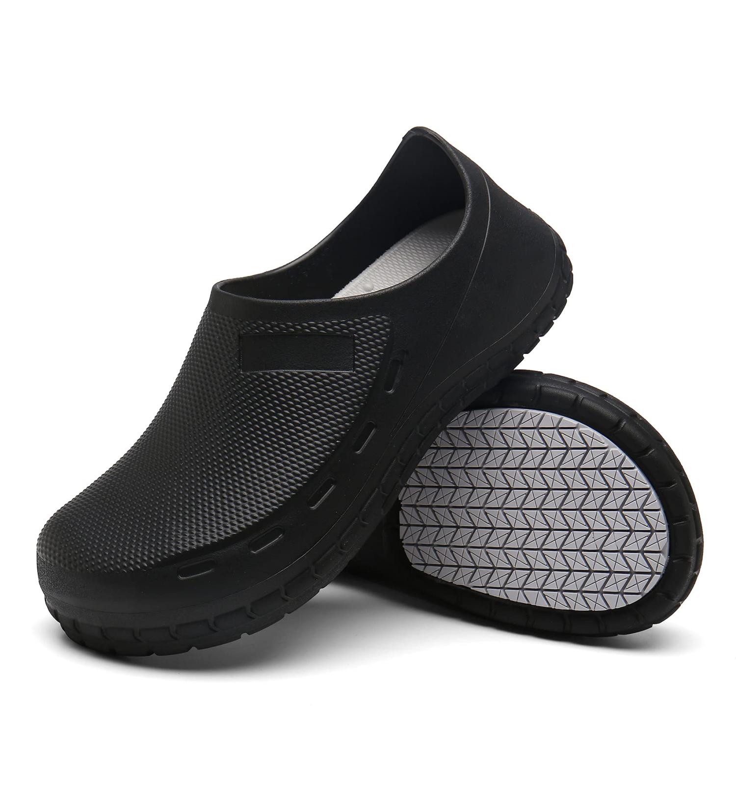 Croc Nonslip Chef Shoes for Men - Water Proof Work Shoes for Kitchen & Garden - Comfortable Nursing Clogs for Indoor & Outdoor Use - Black, Size 7.5 - Buy Online on GoSupps.com