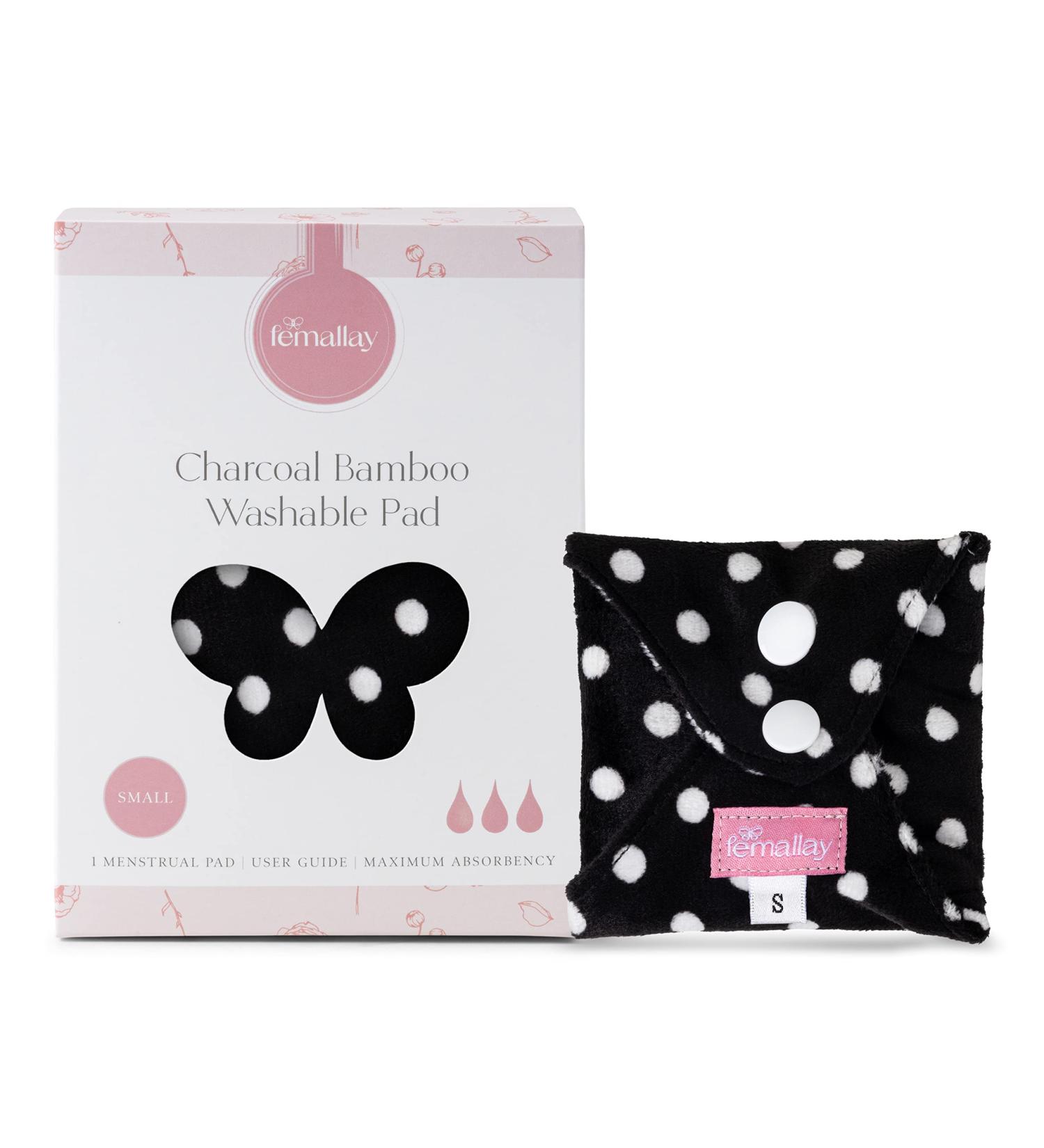 Femallay Reusable Cloth Menstrual Pad with Charcoal Bamboo Layer - Simply Polka/Small - Buy Online on GoSupps.com