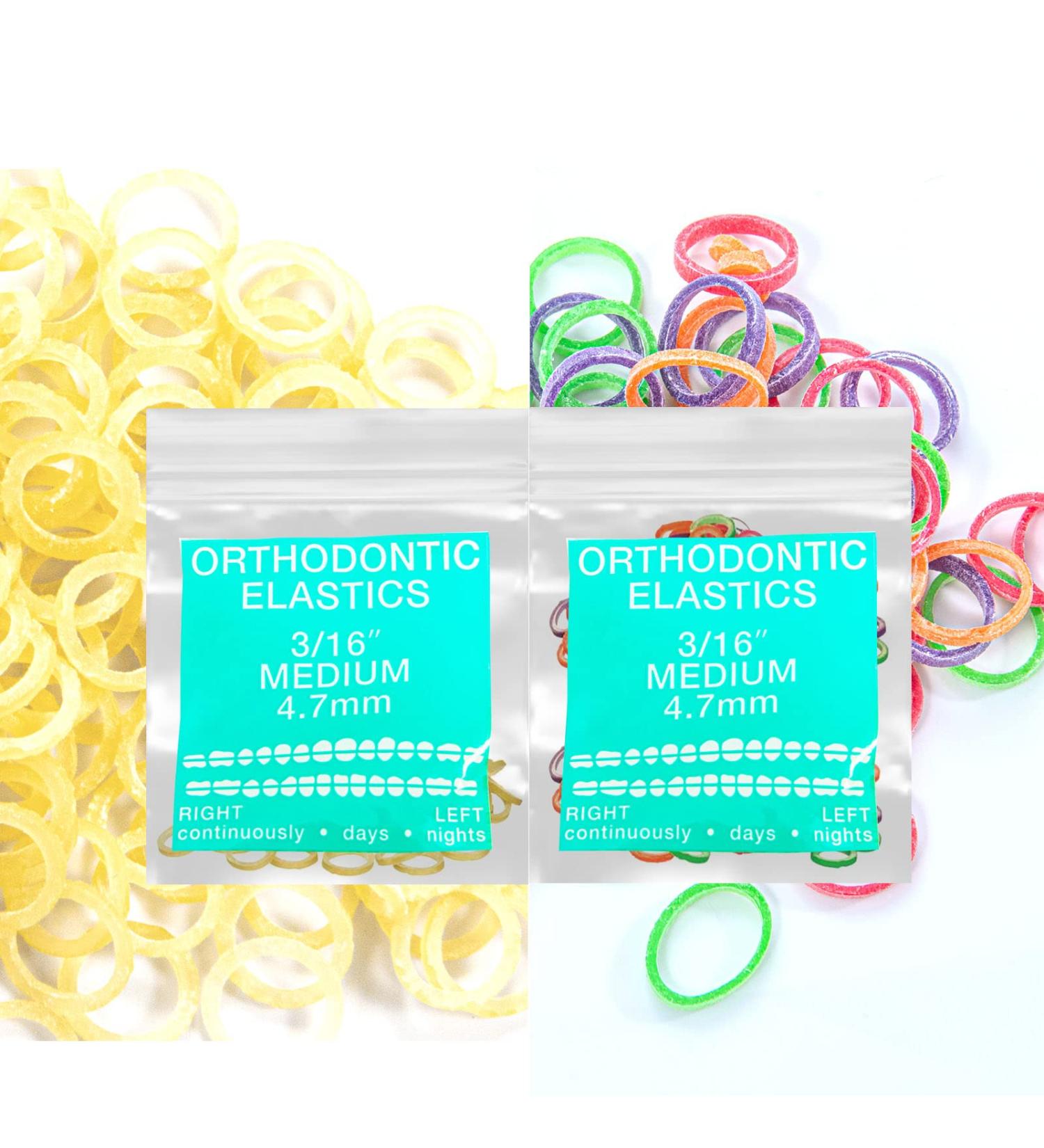 Latex Dual Pack Medium Intraoral Elastic Bands - Dental Rubber Bands for Braces - Made in USA - 5oz 3/16'' (4.7mm) - Buy Online on GoSupps.com