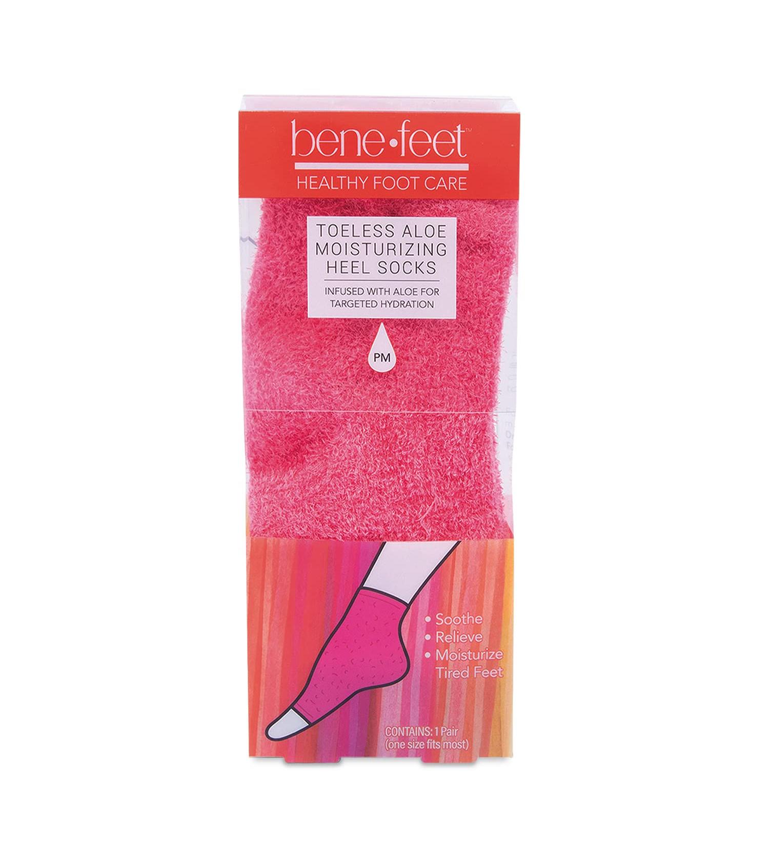 Benefeet Toeless Aloe Moisturizing Heel Socks - Overnight Foot Rejuvenation for Soft, Hydrated Skin - Coconut Oil, Aloe & Jojoba - 1 Pair - Buy Online on GoSupps.com