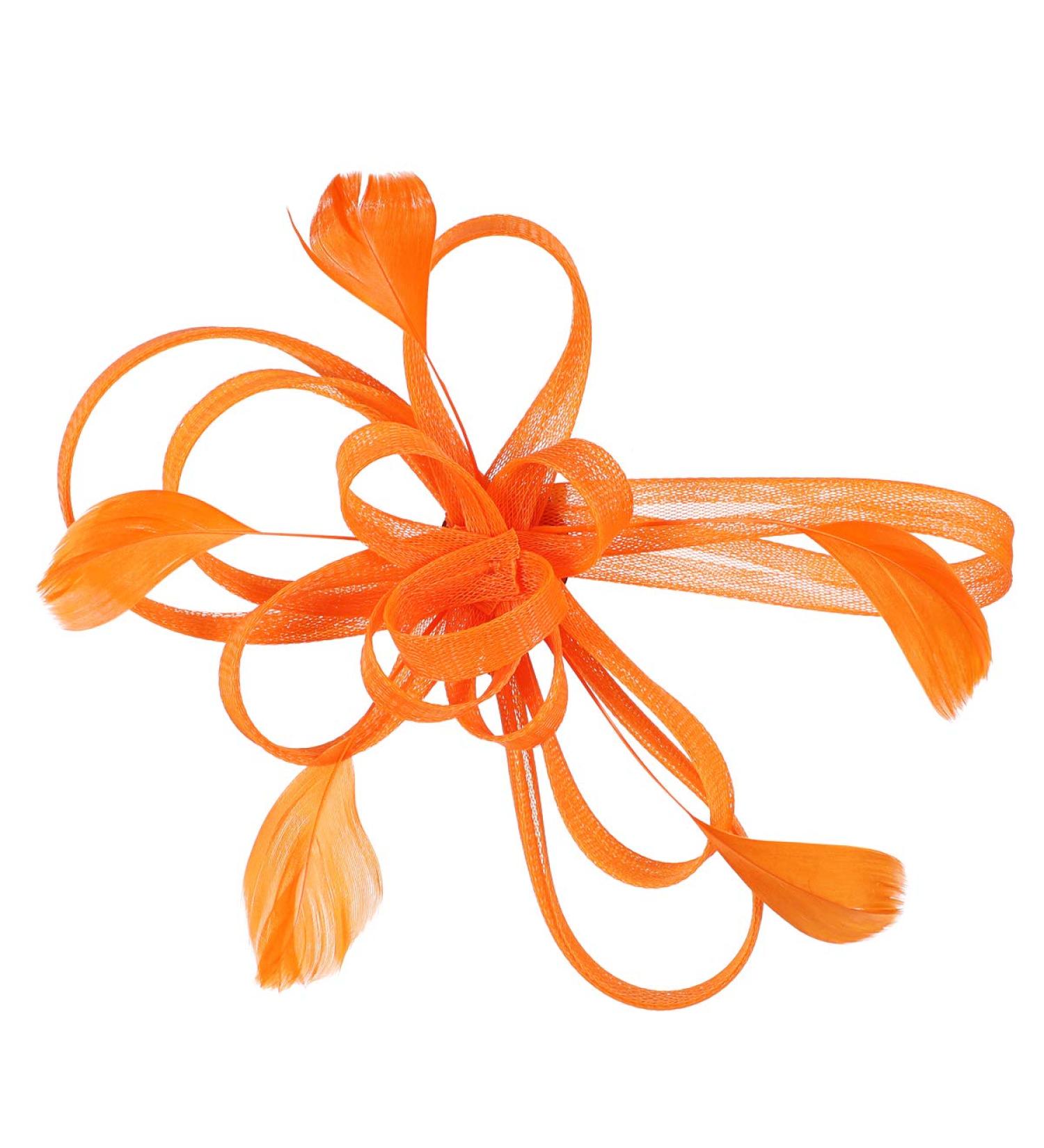 Lurrose Mesh Flower Hair Clip Fascinator Hair Pins Brooch Vintage Tea Party Hair Accessories for Women (Orange) - Buy Online on GoSupps.com