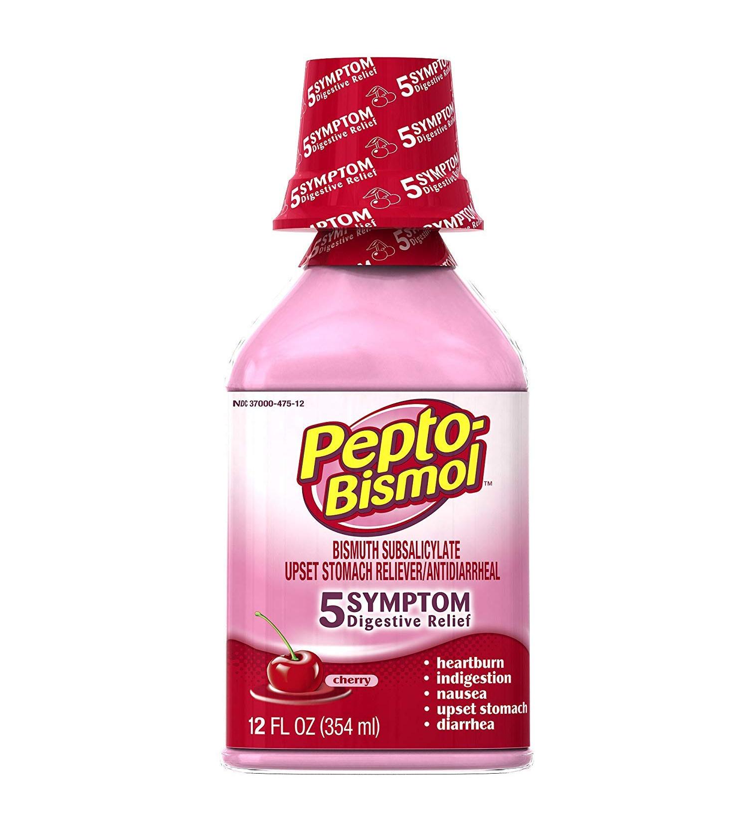 Pepto-Bismol Upset Stomach Reliever 5 Symptom Cherry Size: 12 OZ