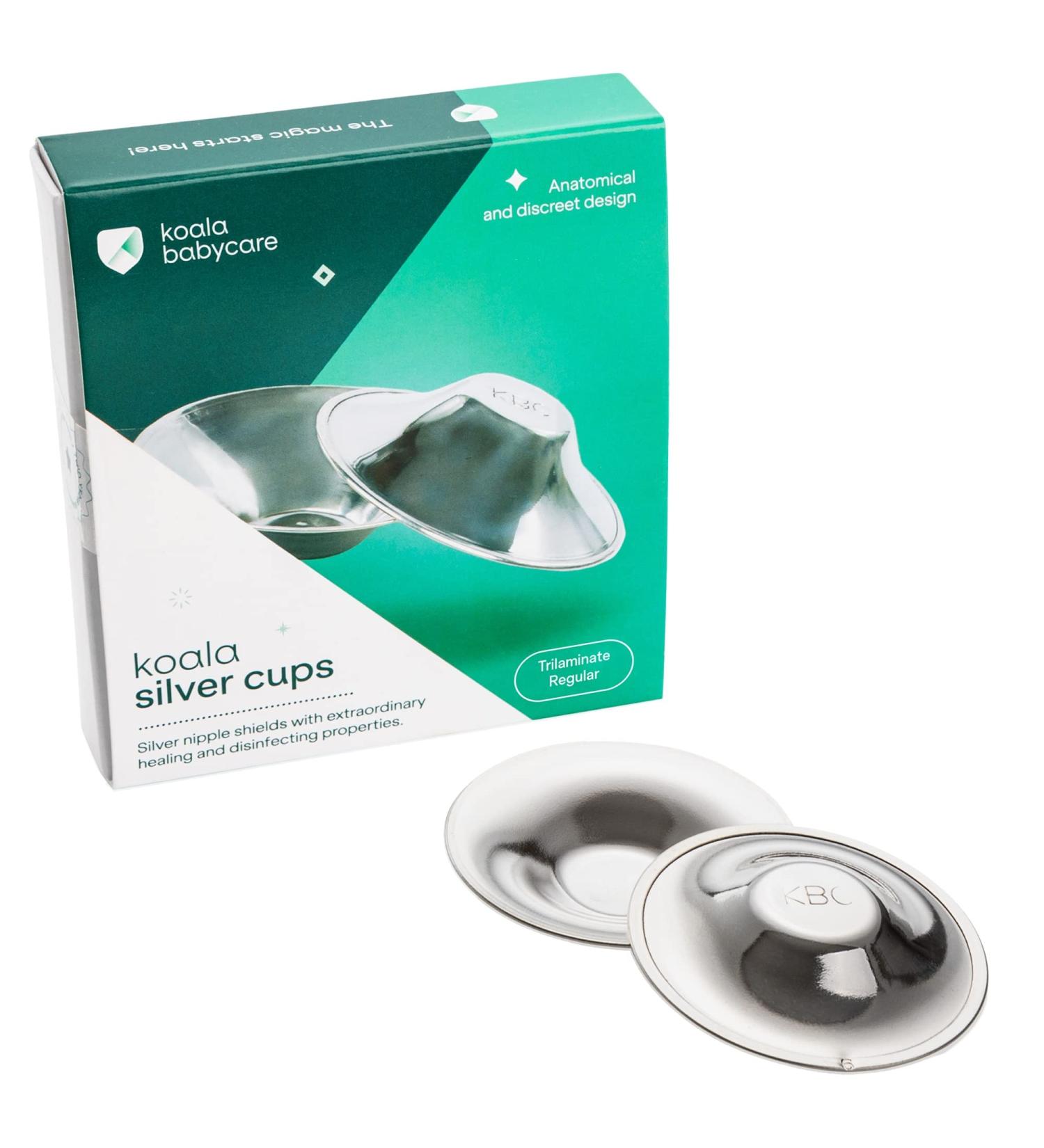 Koala Babycare The Original Silver Nursing Cups - Made in Italy - Protect and Soothe - Tri-Laminate Silver - Standard Size Regular Trilaminate Silver - Buy Online on GoSupps.com