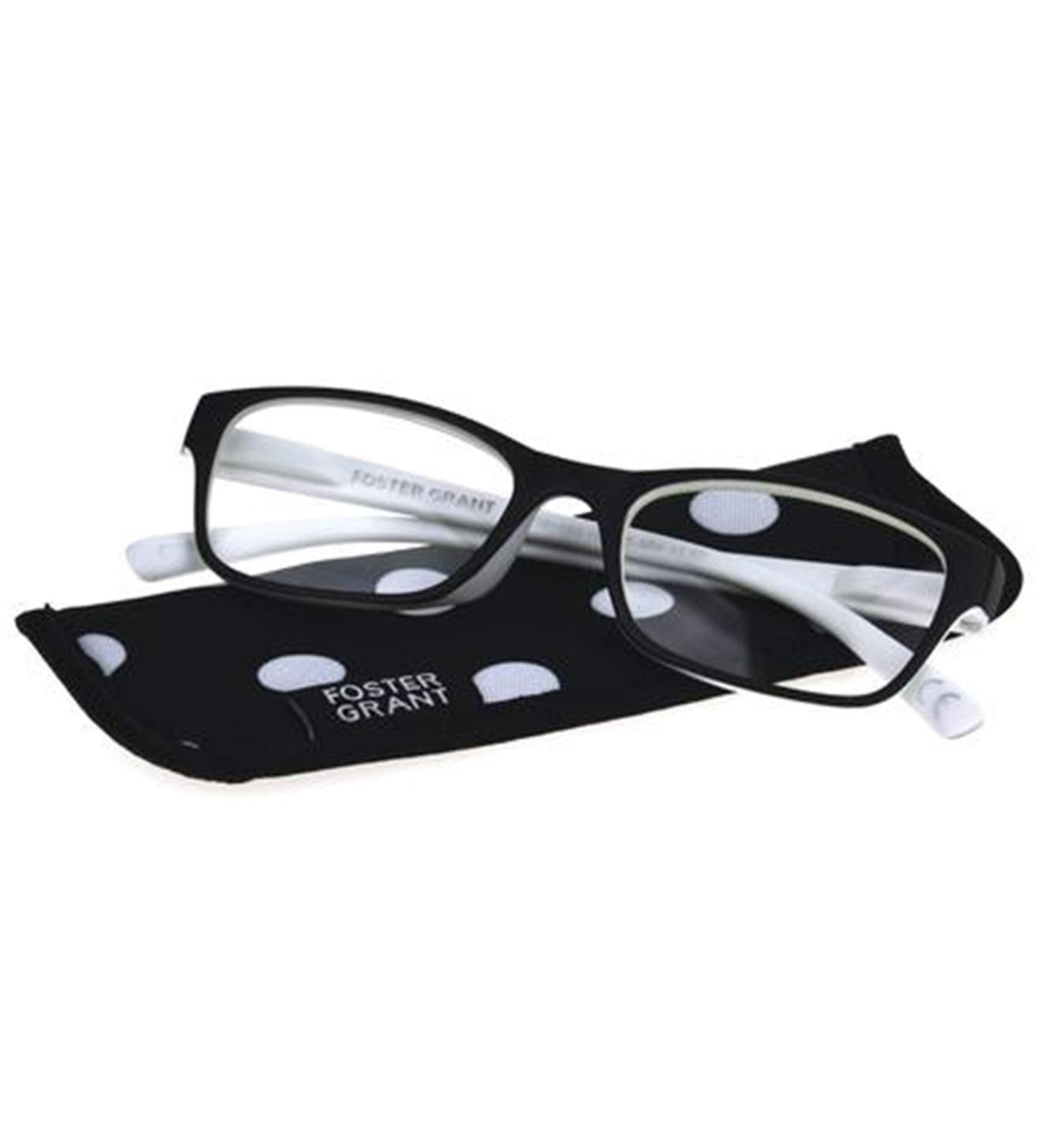 Shop Foster Grant Lucille Women s Black White Reading Glasses +1.75 - Stylish & Comfortable International Shipping - Buy Online on GoSupps.com
