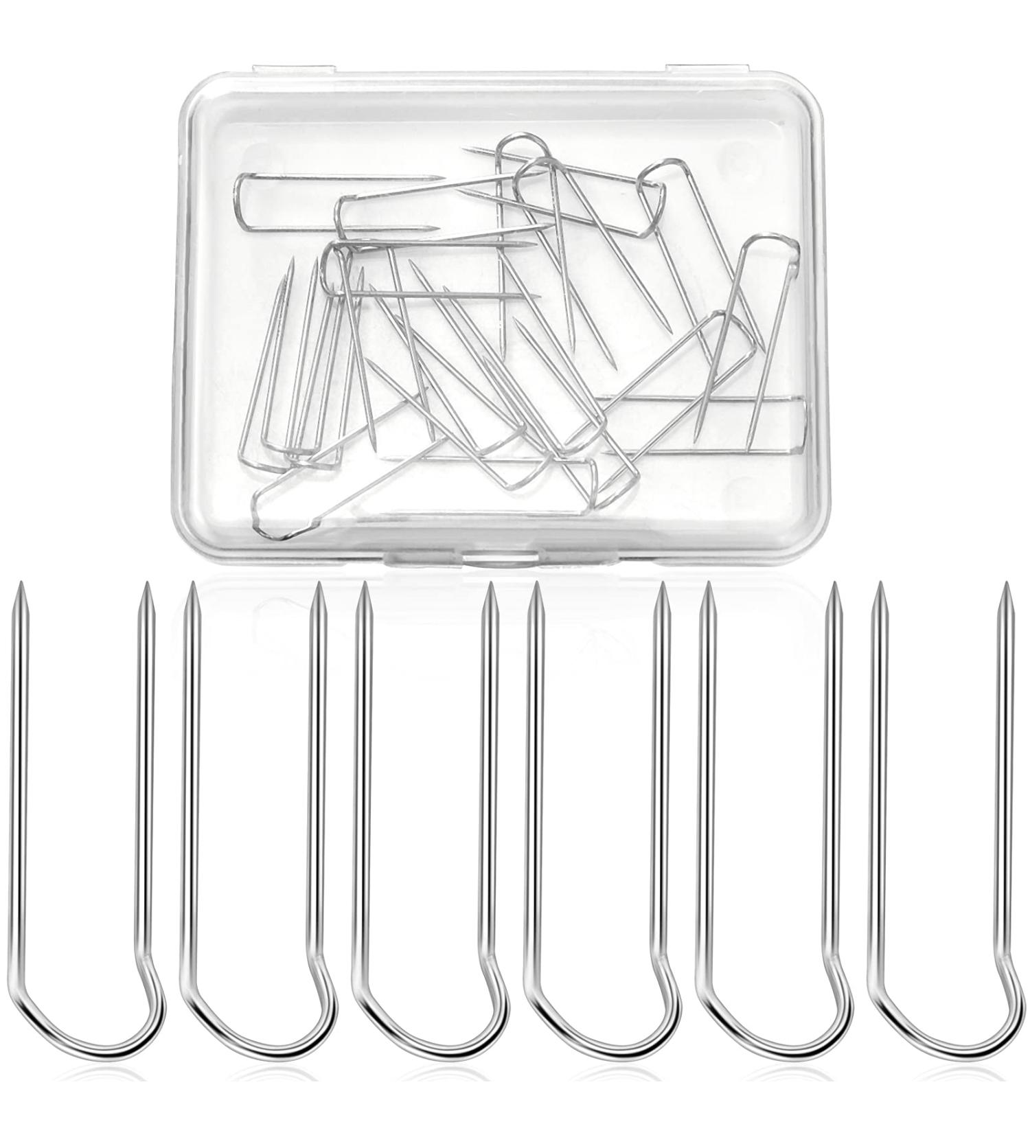 50-Piece Stainless Steel U-Pins for Sewing and Jewelry Display - 0.9 Inch Long, Silver - Buy Online on GoSupps.com