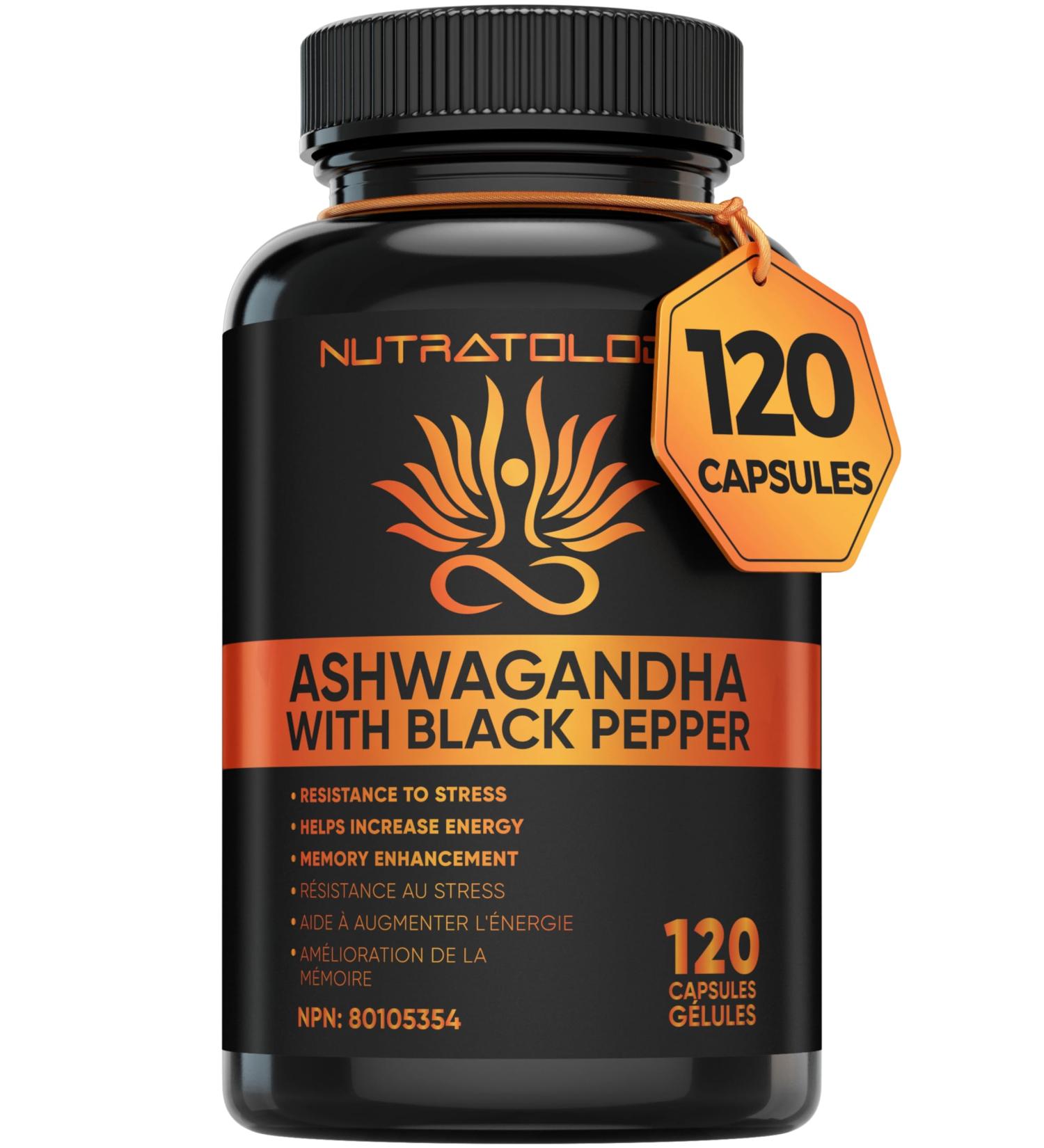 Organic Ashwagandha With Black Pepper For Improved Absorption. Resistant To Stress Increases Energy Levels & Supports Memory Enhancement - 650MG Ashwagandha Per Capsule - 120 Capsules 120 count (Pack of 1) - Buy Online on GoSupps.com