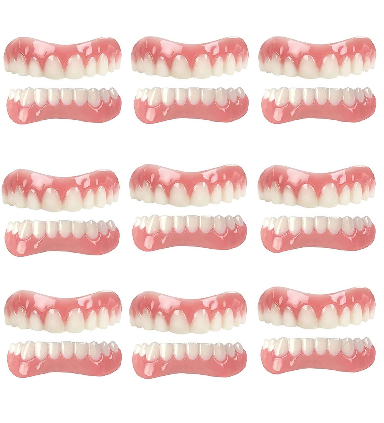 XZLZMD Reusable Prosthesis Teeth | Natural Color Denture Repair for Men & Women | Immediate Fix for Cracked or Missing Teeth - 9 Pairs - Buy Online on GoSupps.com