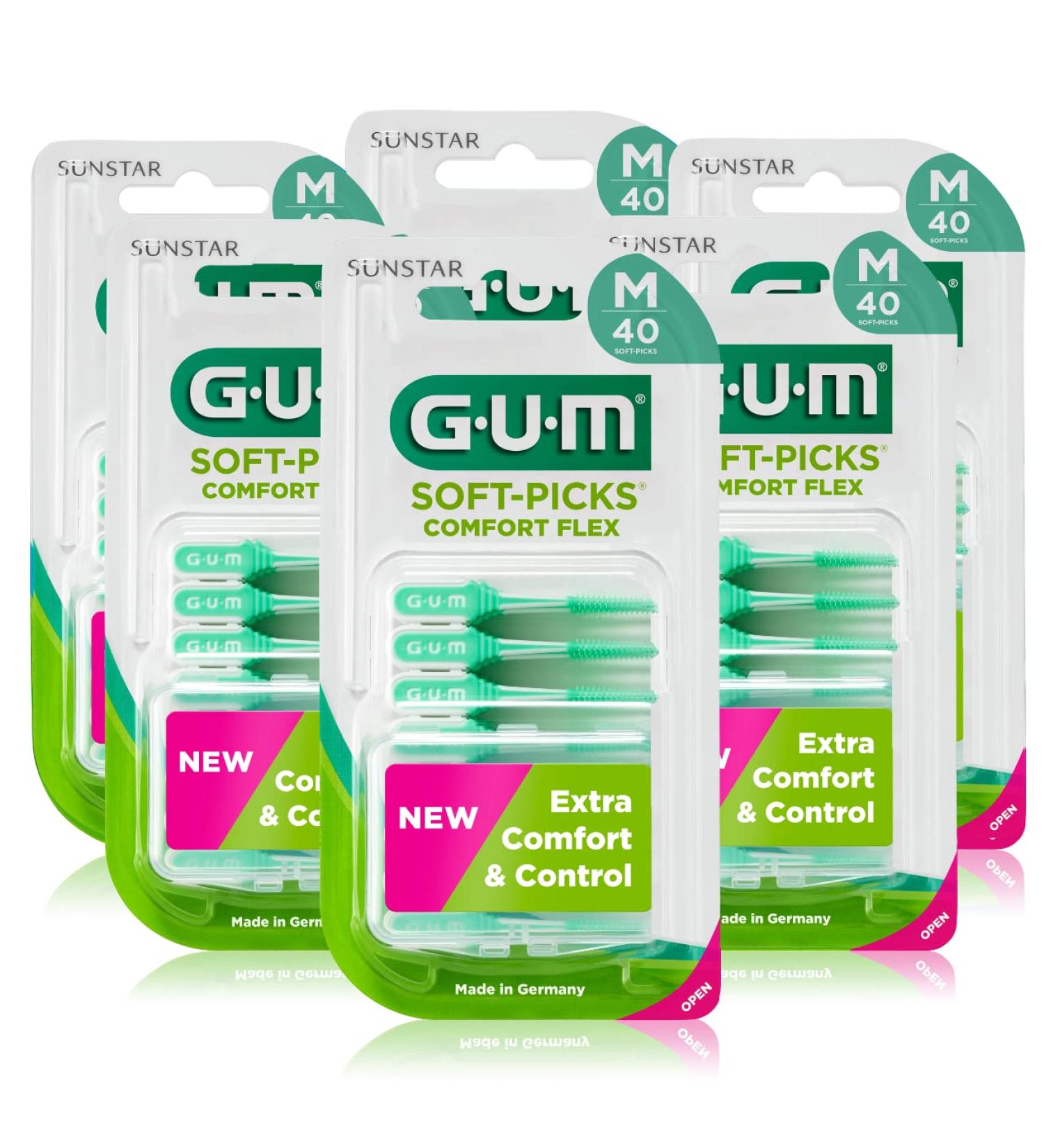 Buy Gum Soft-Picks Comfort Flex - Interdental Cleaner for Effective Plaque Removal | Wide Handle & Flexible Neck - 240 Units (6x40) - International Shipping Available - Buy Online on GoSupps.com