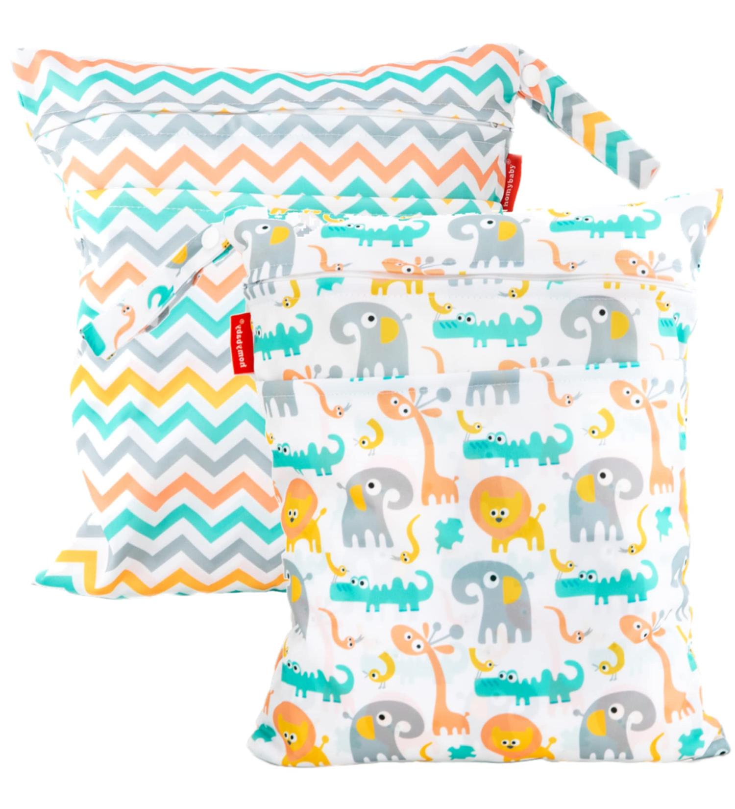 Homybaby Waterproof Wetbag x2 - Perfect for Kindergarten & Diaper Storage | Durable Laundry Bags for Kids - Buy Online on GoSupps.com