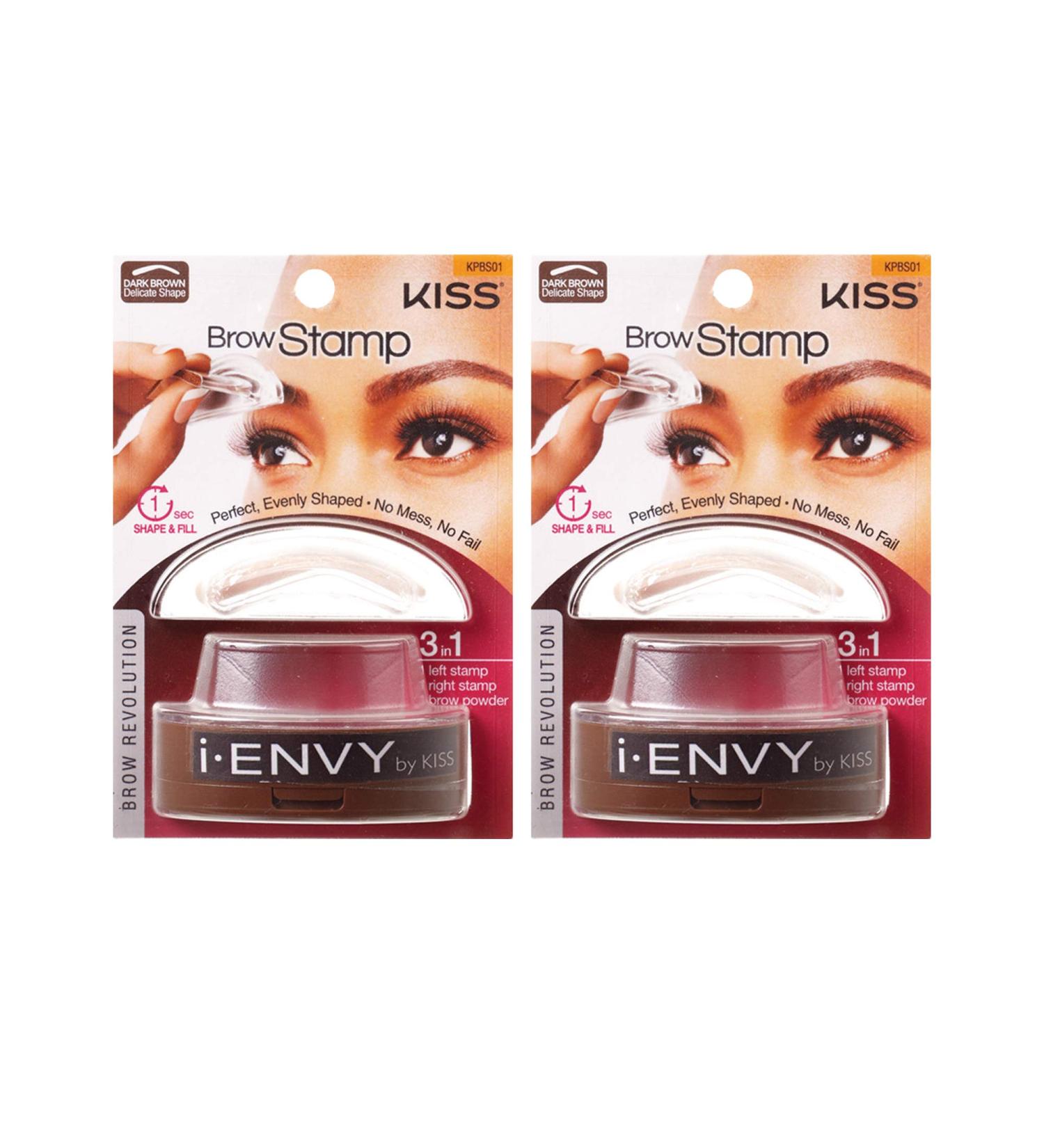 Kiss I Envy Brow Stamp Kit Dark Brown (2 Pack) - Effortless Brow Styling - Buy Online on GoSupps.com