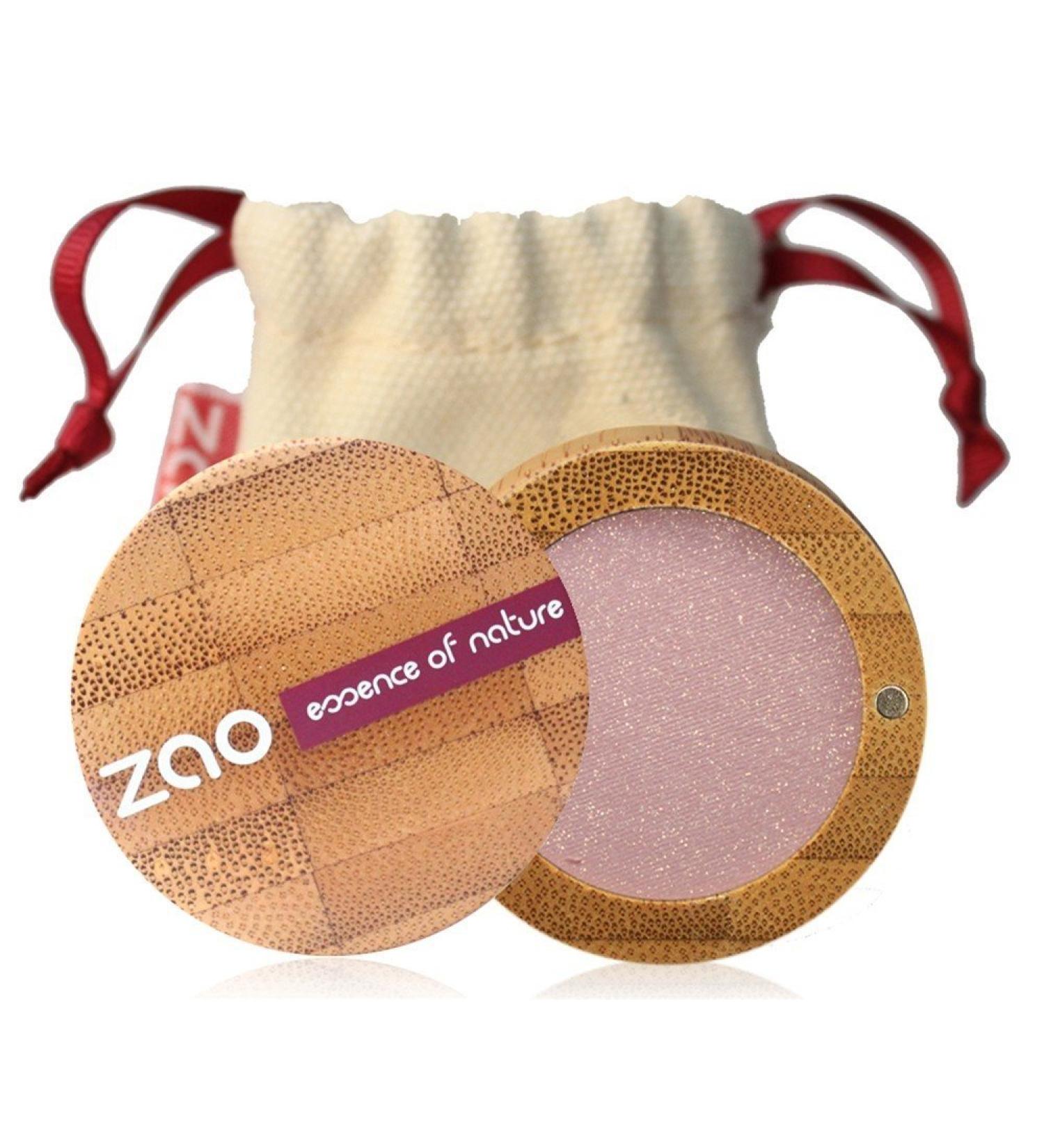 ZAO Pearly Eyeshadow 102 pinky beige pink-beige eyeshadow shimmering / pearlescent in refillable bamboo jar