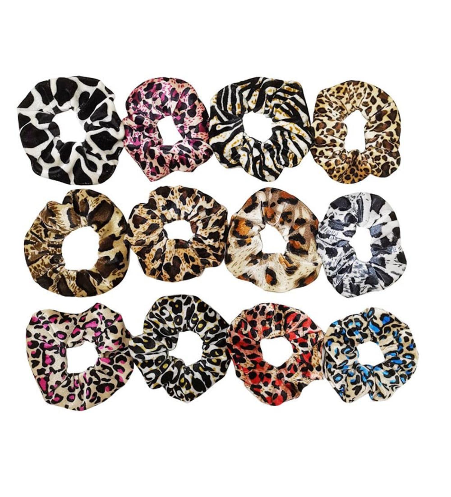 LUMoony Scrunchie Leopard Hair Bobbles Velvet 10 Pieces Elastic Hair Band Ponytail Holder Colourful Ponytail Hair Accessories Fabric Hair Scrunchie for Women and Girls Hair Accessories - Buy Online on GoSupps.com