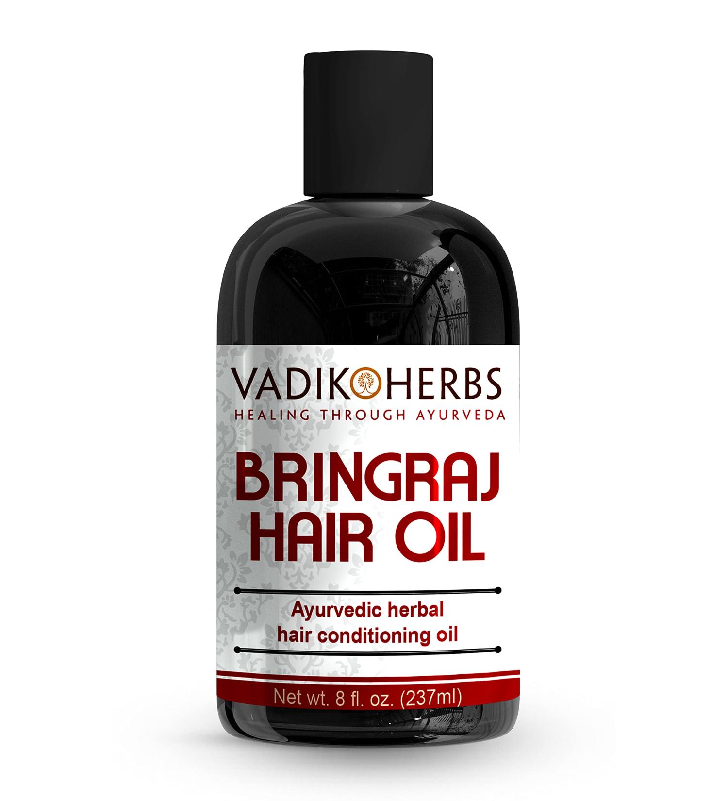Vadik Herbs Bhringraj Hair Oil (8 oz) - Herbal Hair Growth & Conditioning Oil for Hair Loss, Balding, Thinning, Beard Growth, Scalp Treatment - Buy Online on GoSupps.com