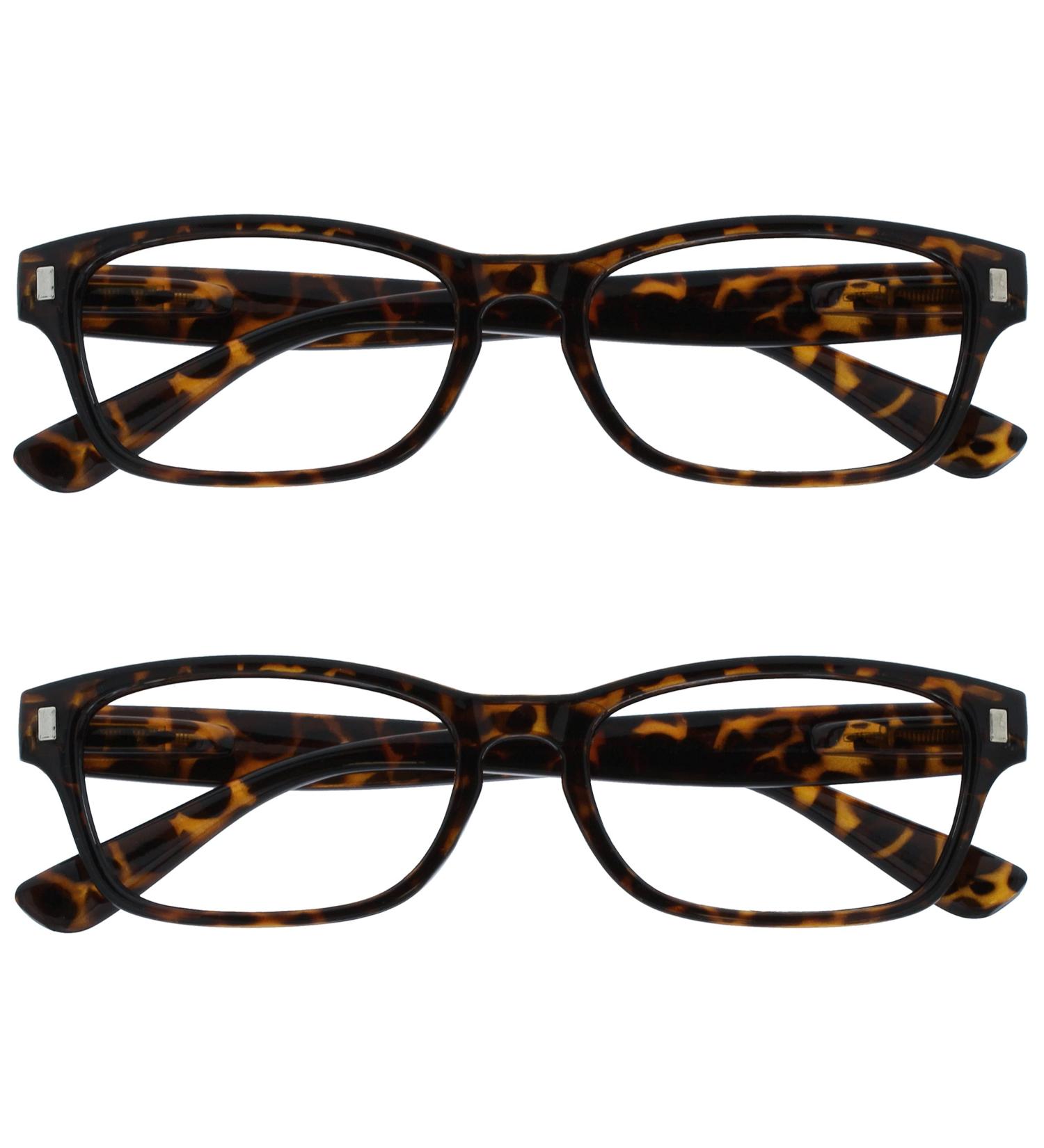 UV Reader Brown Tortoise Reading Glasses 2 Pack for Men & Women - +1.00 Diopters | UVR2PK010 - Buy Online on GoSupps.com