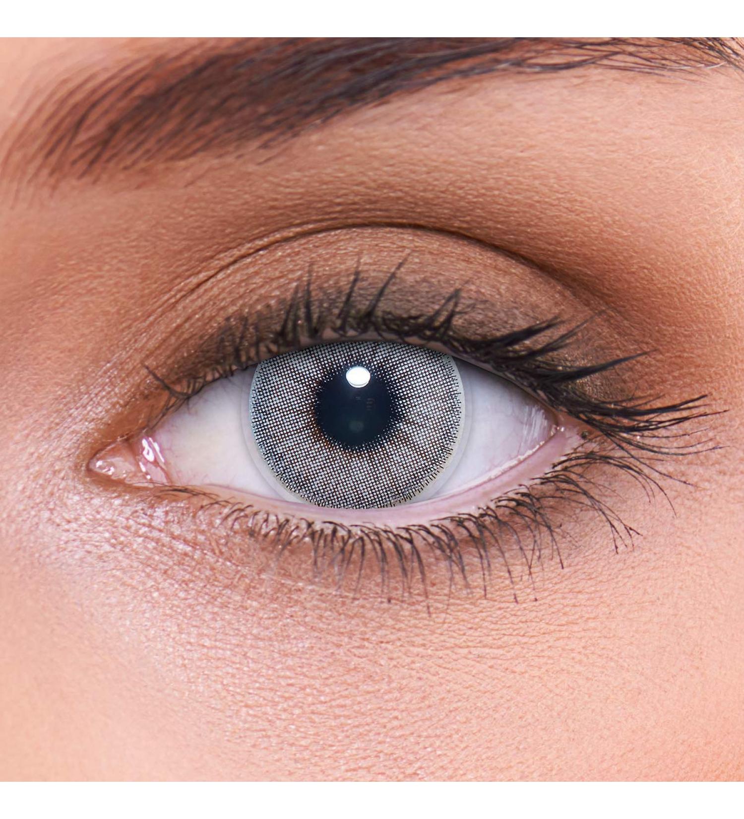Buy Lenzotica Natural Light Gray Contact Lenses - Strong Gray Color No Strength 1 Pair (2 Pieces) 3-Month Use Soft Lens + Case - International Shipping Available - Buy Online on GoSupps.com