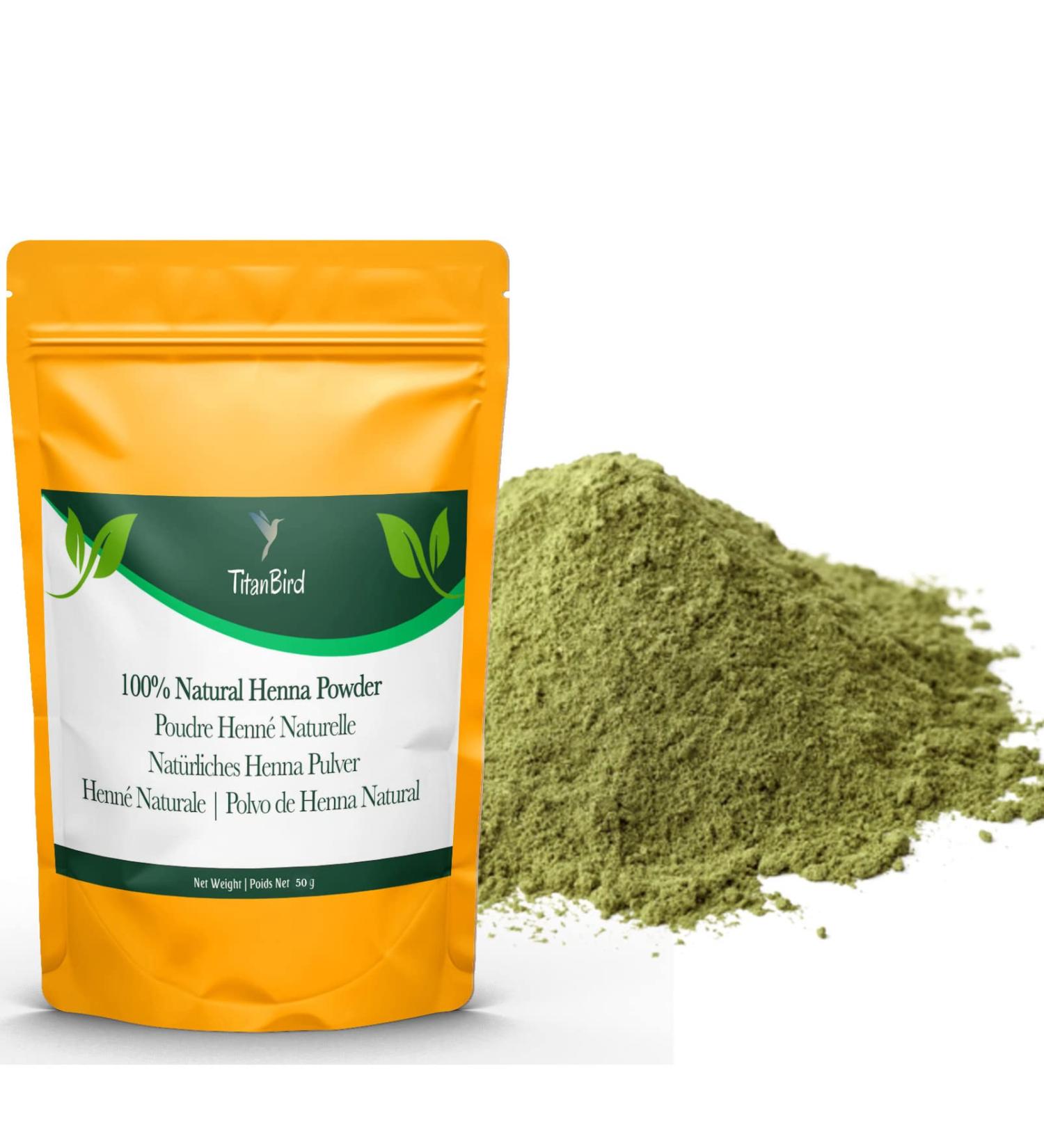 Titanbird 50grams Henna Powder, Natural - Pretty Copper Red Highlight - Hair Coloring - Origin: Atlas Mountains - 100% Natural, Pure and Without Additives | Premium Quality Fine Powder