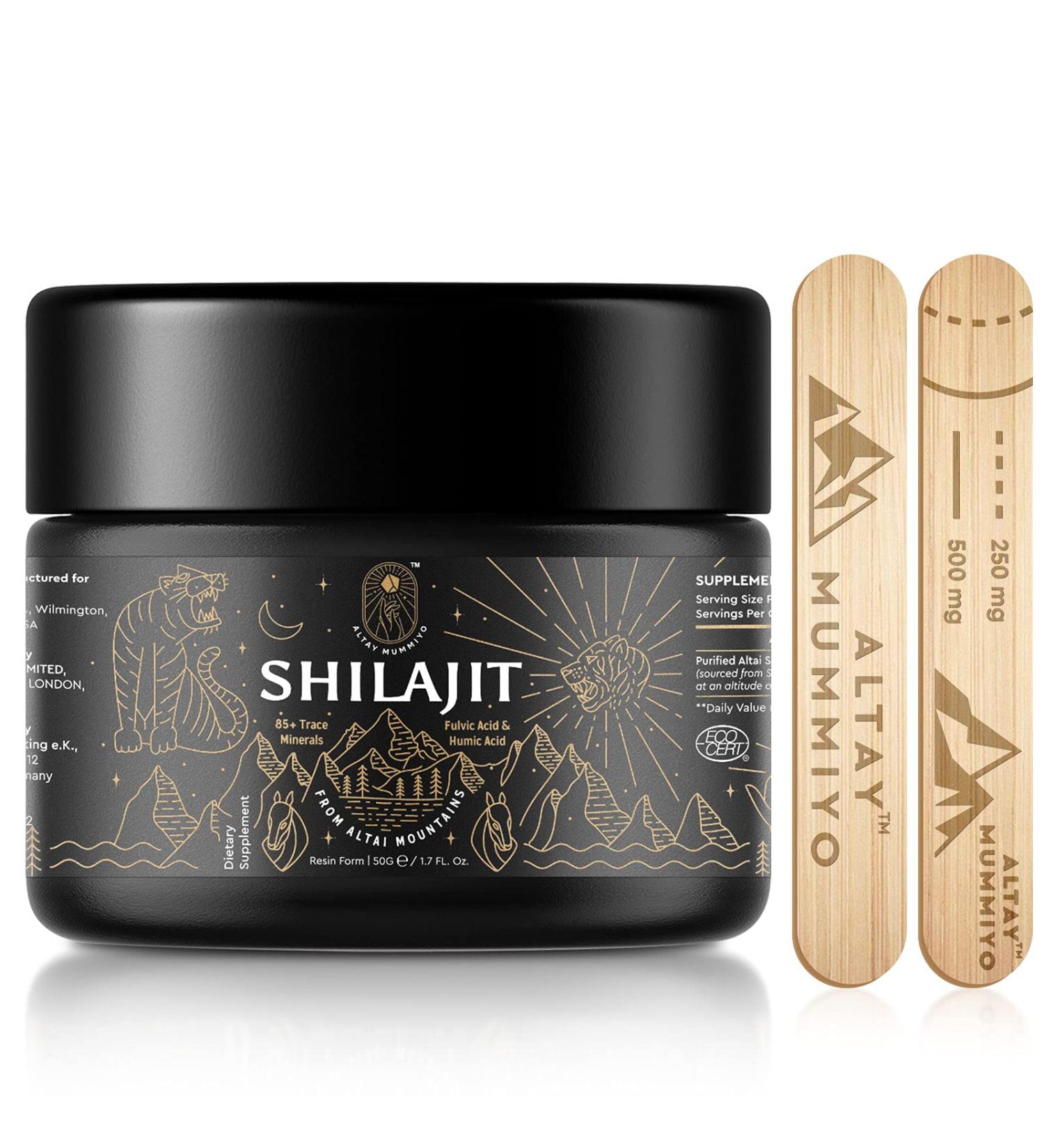 Siberian Pure Shilajit Resin with Fulvic Acid & Trace Minerals - 50g | Metabolism & Immune Support Supplement - Buy Online on GoSupps.com