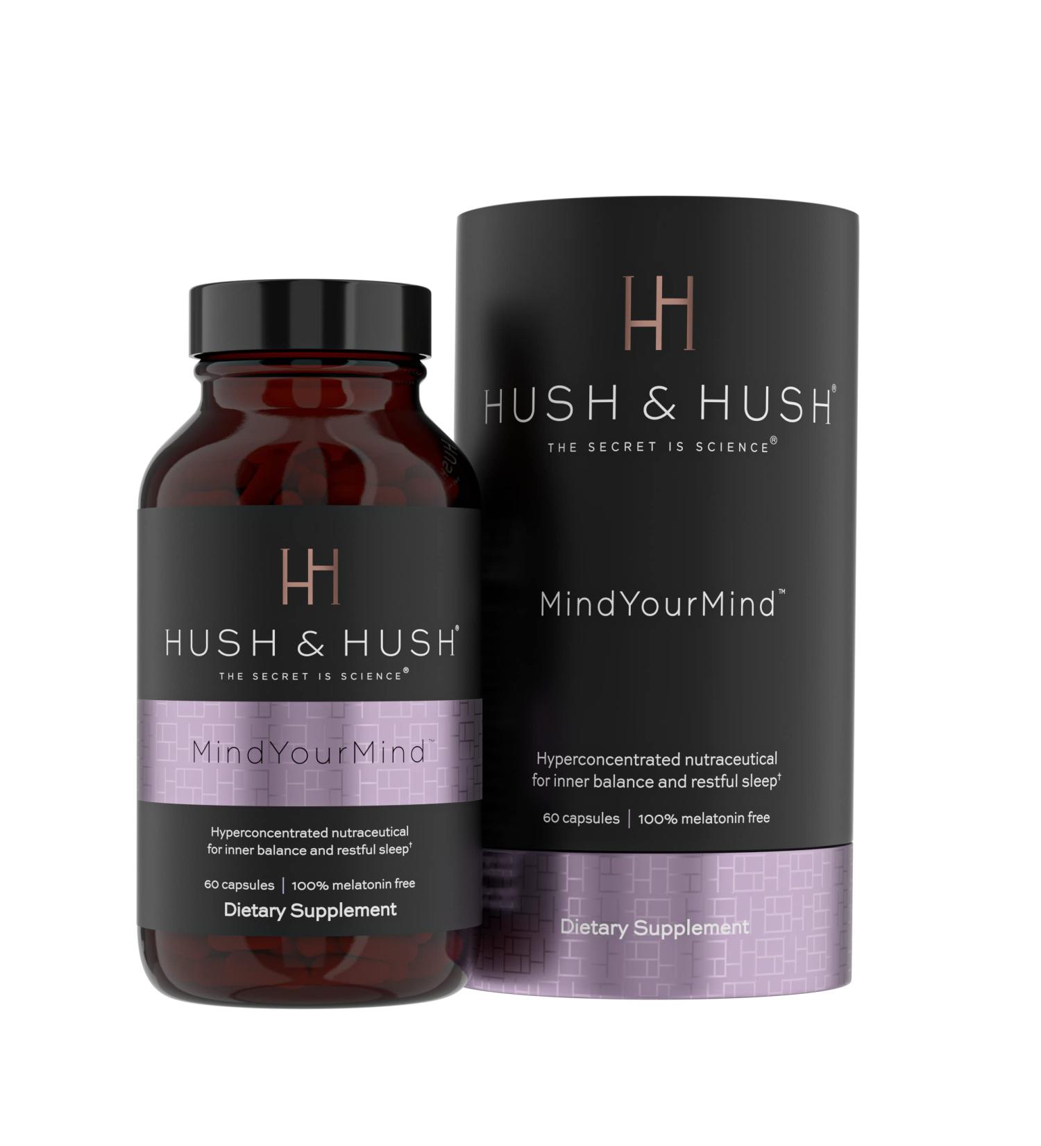 Hush & Hush Mindyourmind - 60 Capsules for Stress Relief | Buy Internationally | Premium Supplements - Buy Online on GoSupps.com