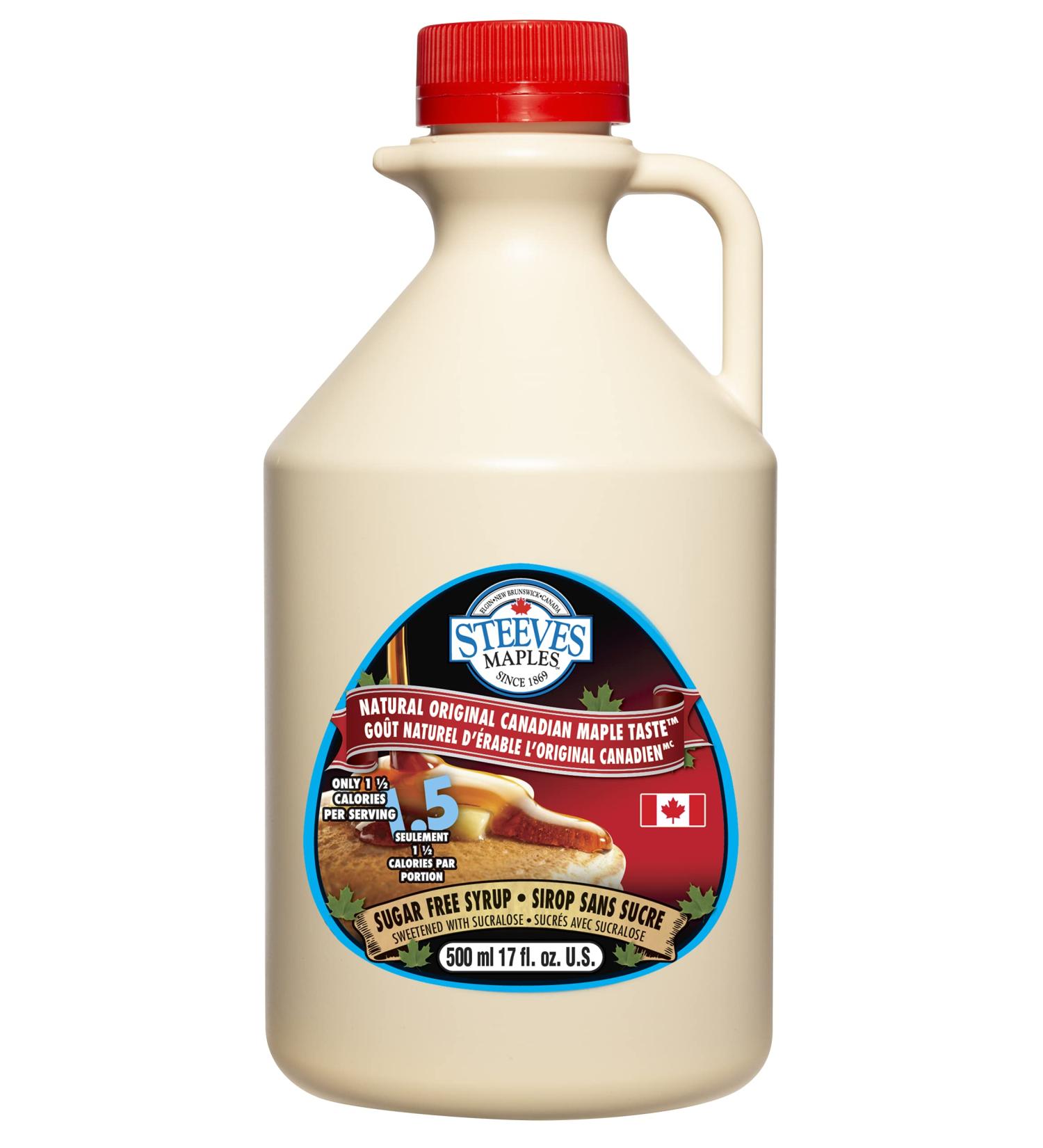 Steeves Maples Sugar Free Syrup - Maple | Keto Friendly 0g Net Carbs 0 Calories per Serving Diabetic Friendly (Maple 500ml) Maple 500 ml (Pack of 1)