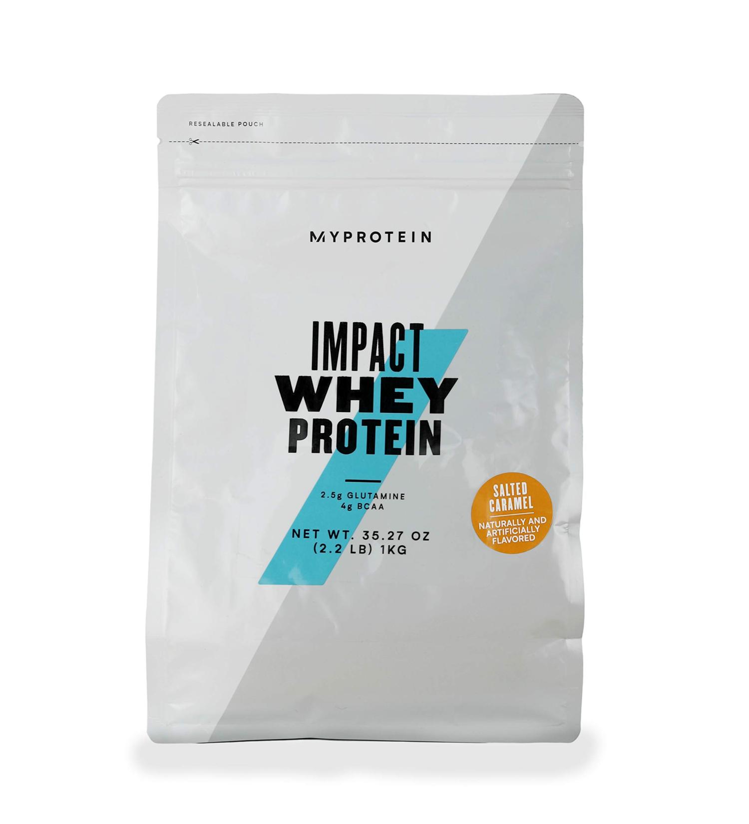 Myprotein Impact Whey Protein Powder - Salted Caramel 2.2lb (40 Servings) - Buy Online on GoSupps.com