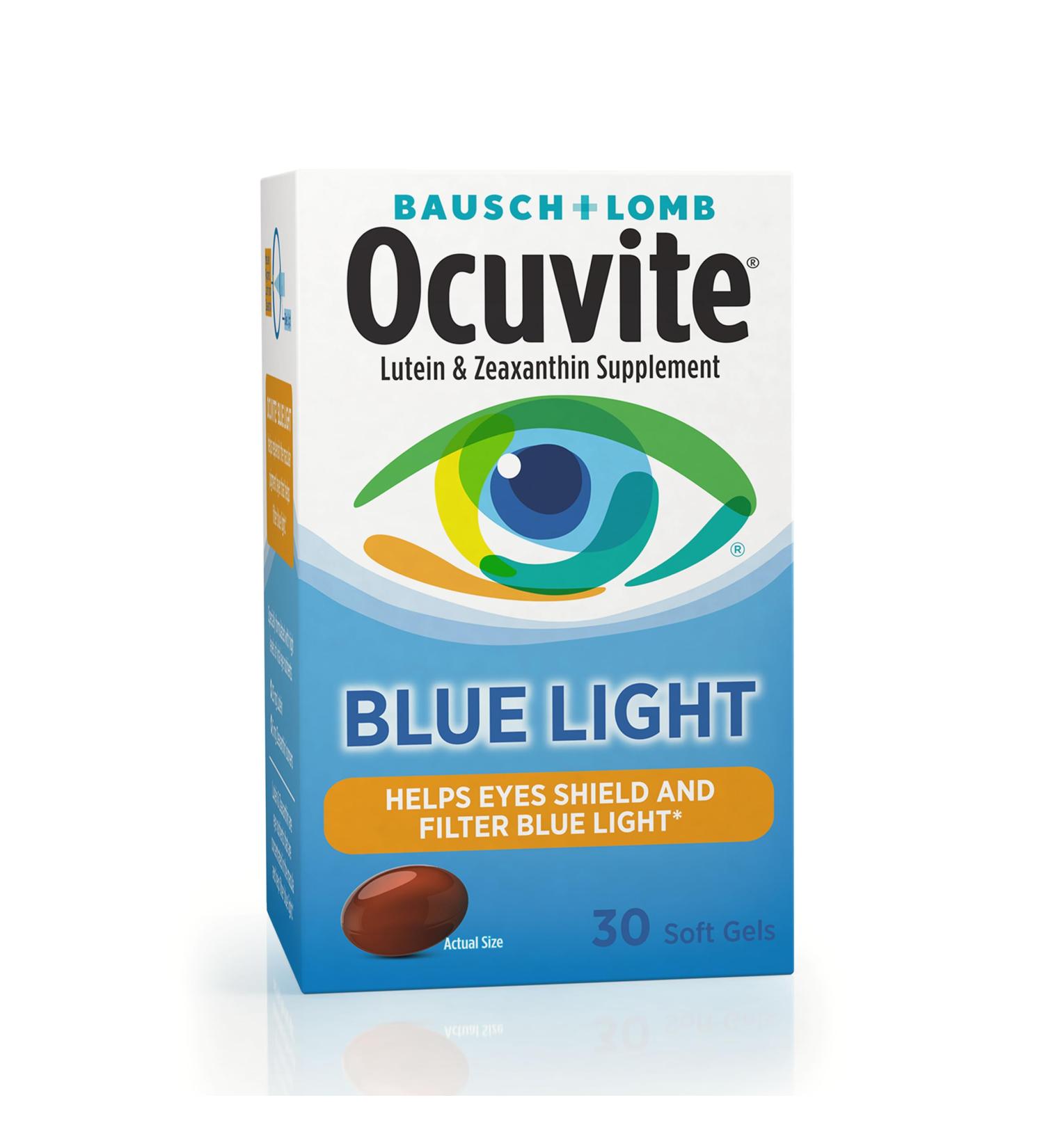 Bausch + Lomb Ocuvite Blue Light Lutein 25mg Lutein & Zeaxanthin Supplement 30 Softgels (Pack of 3) - Buy Online on GoSupps.com