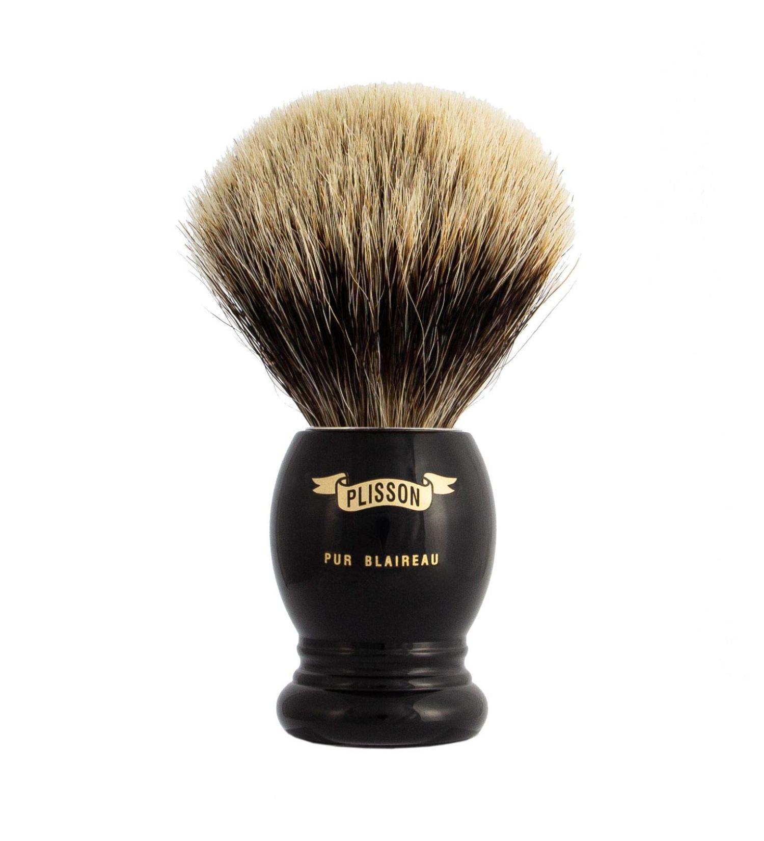 Plisson Shaving Brush Black European Bristles Size 12