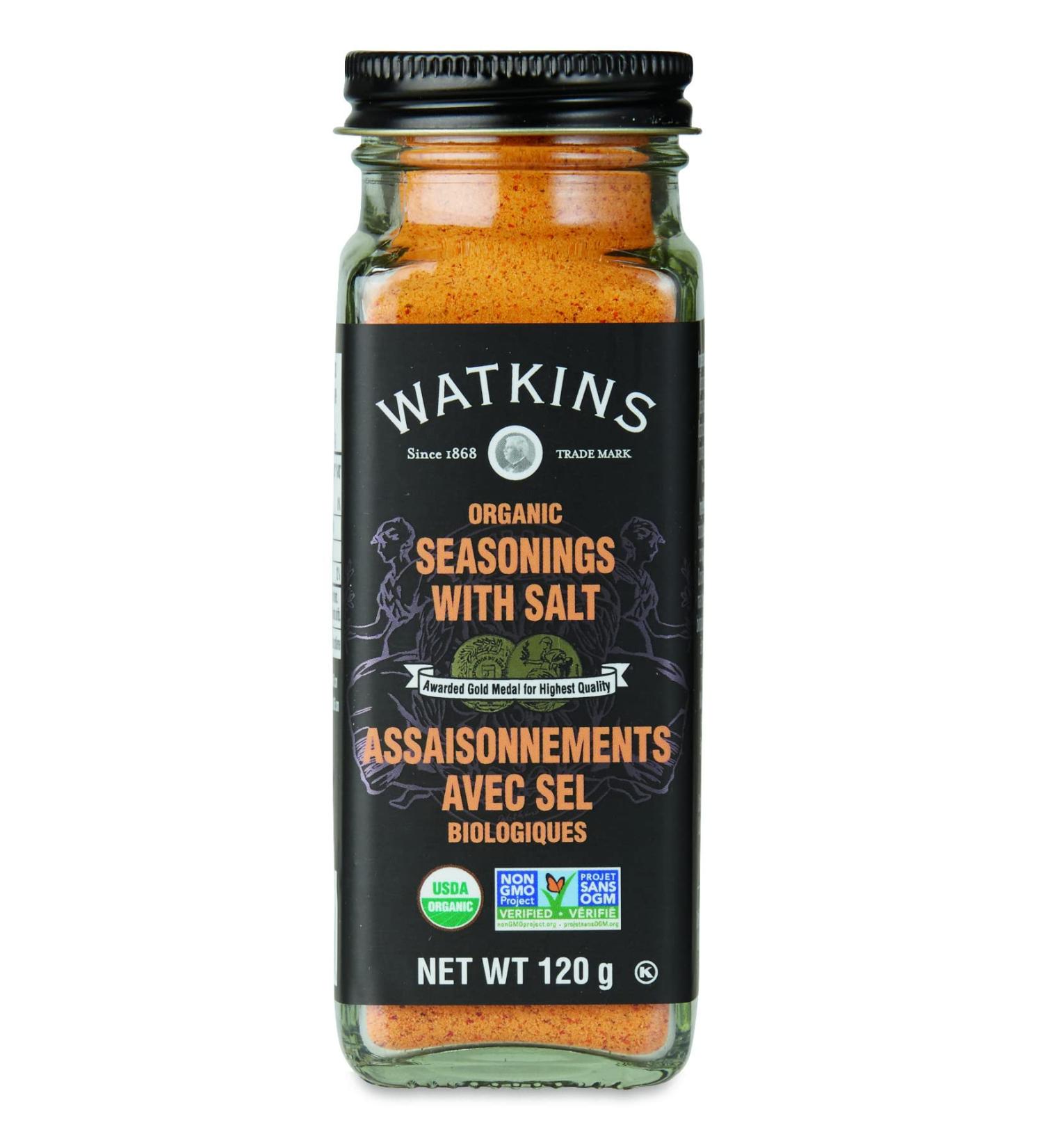 Watkins Gourmet Organic Spice Jar Seasonings with Salt Non-GMO Kosher 120 g - Buy Online on GoSupps.com