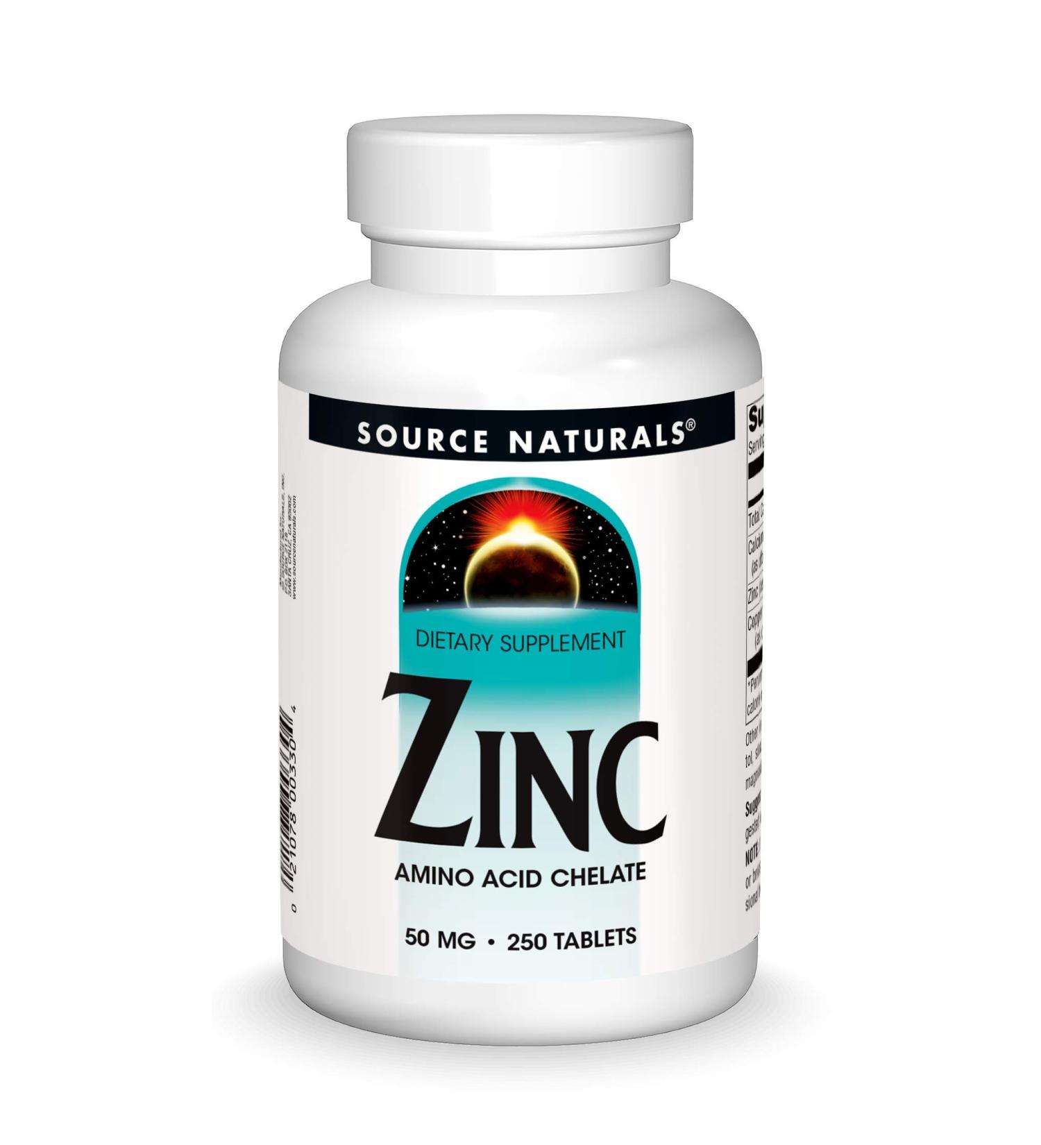 Source Naturals Zinc 50mg - 250 Tablets | Immune Support & Antioxidant - Buy Online on GoSupps.com