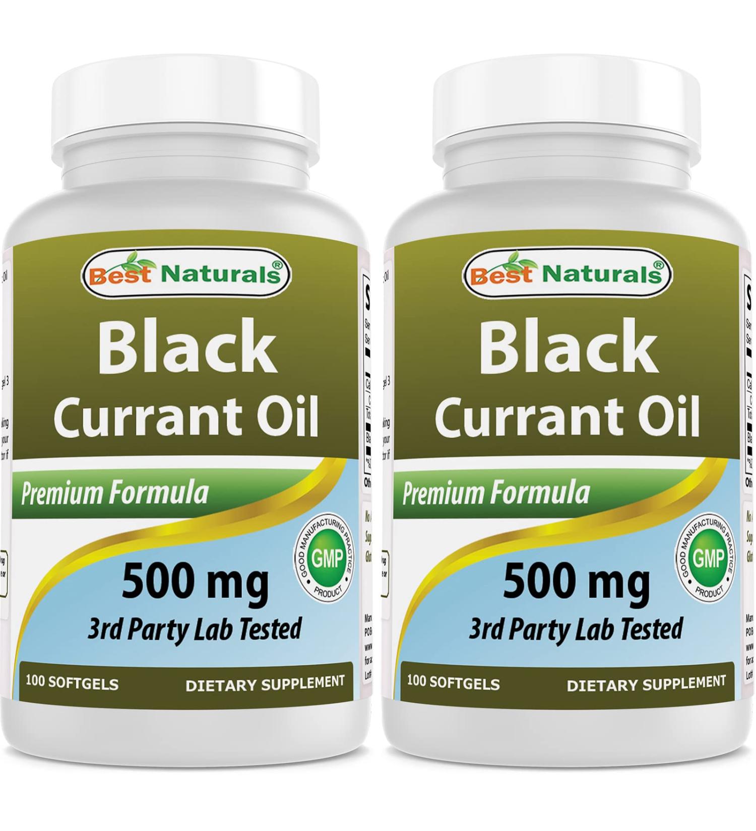 Best Naturals Black Currant Oil 1000mg Double Strength - 100 Softgels (Pack of 2) | Pure & Natural Supplement - Buy Online on GoSupps.com