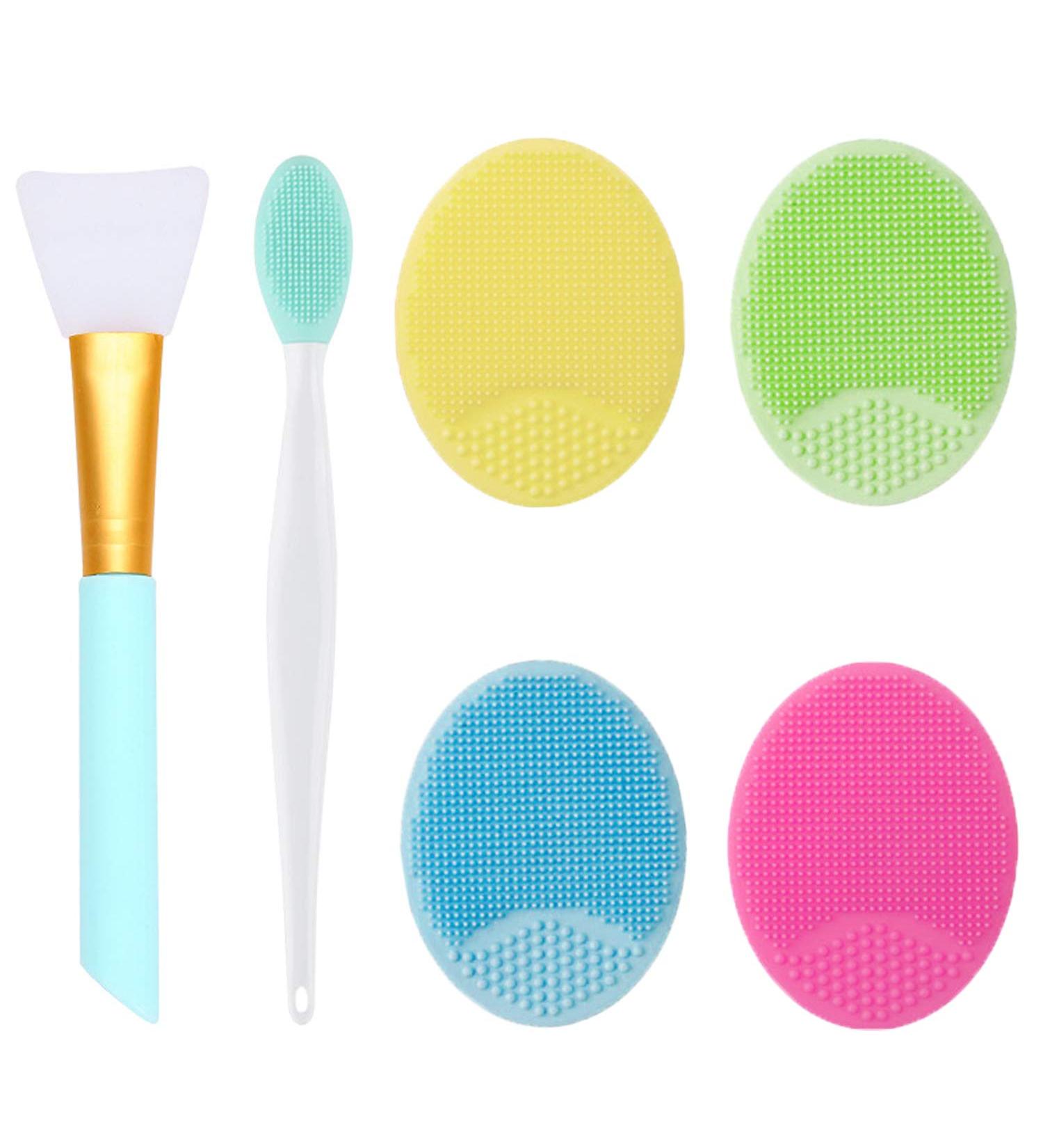OBSCYON 6-Piece Soft Silicone Face Scrubber Set for Pore Cleansing and Lip Exfoliation - Facial Cleansing Brush, Mask Brush, Lip Brush - Skin Care Tools - Buy Online on GoSupps.com